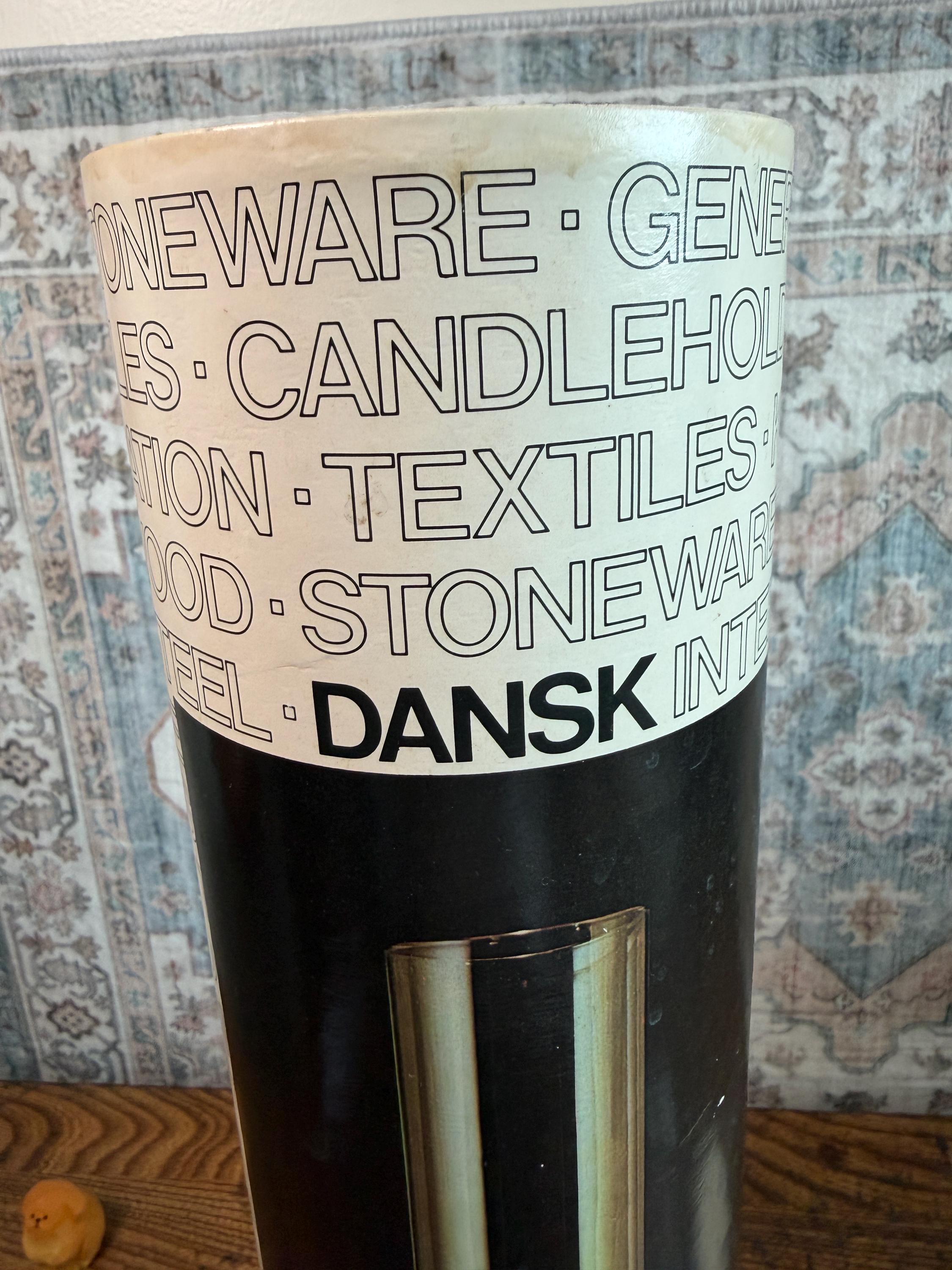 Dansk Glass & Cast Iron Hurricane Lamp