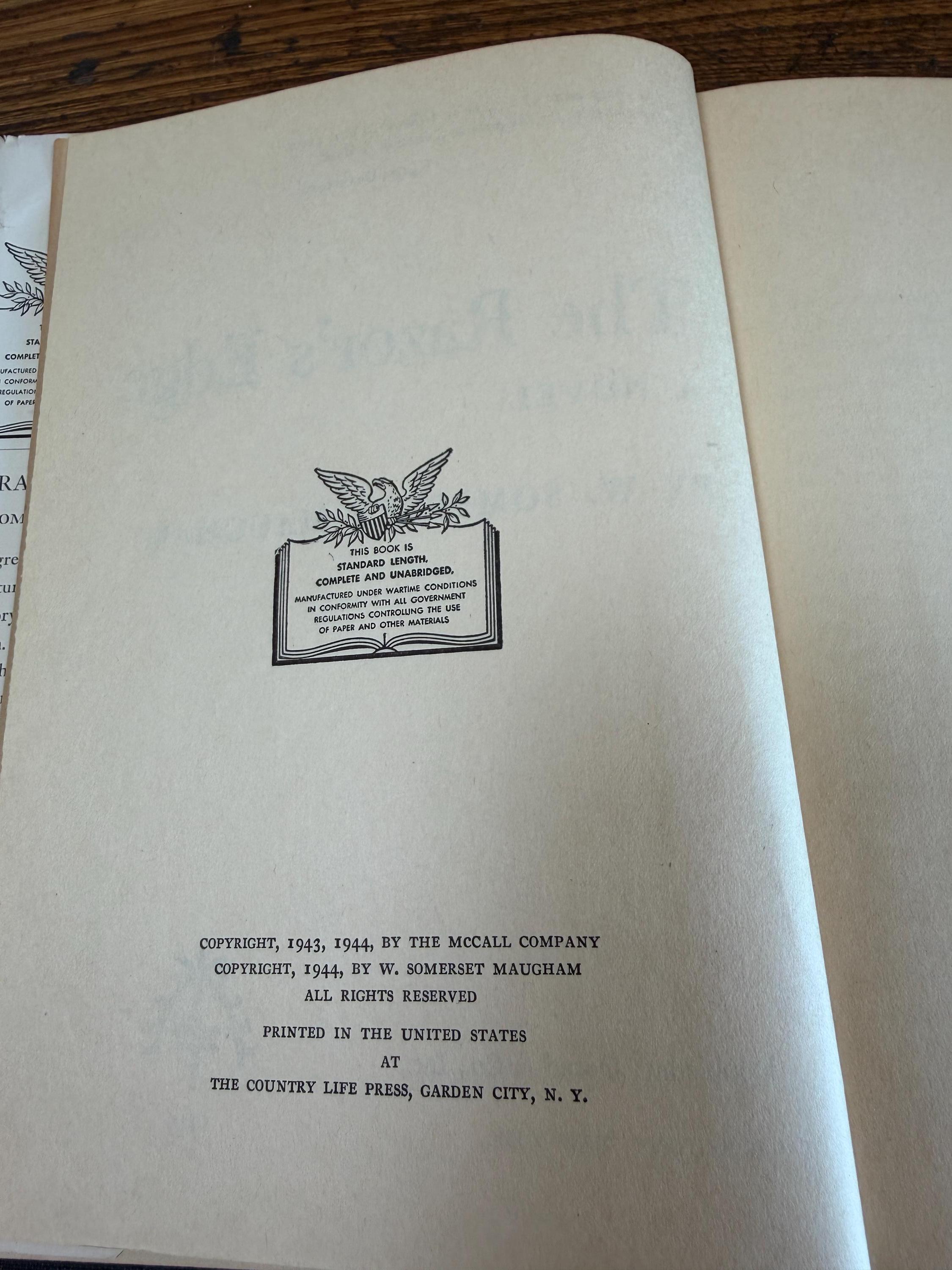 The Razor’s Edge by W. Somerset Maugham | Hardback 1944