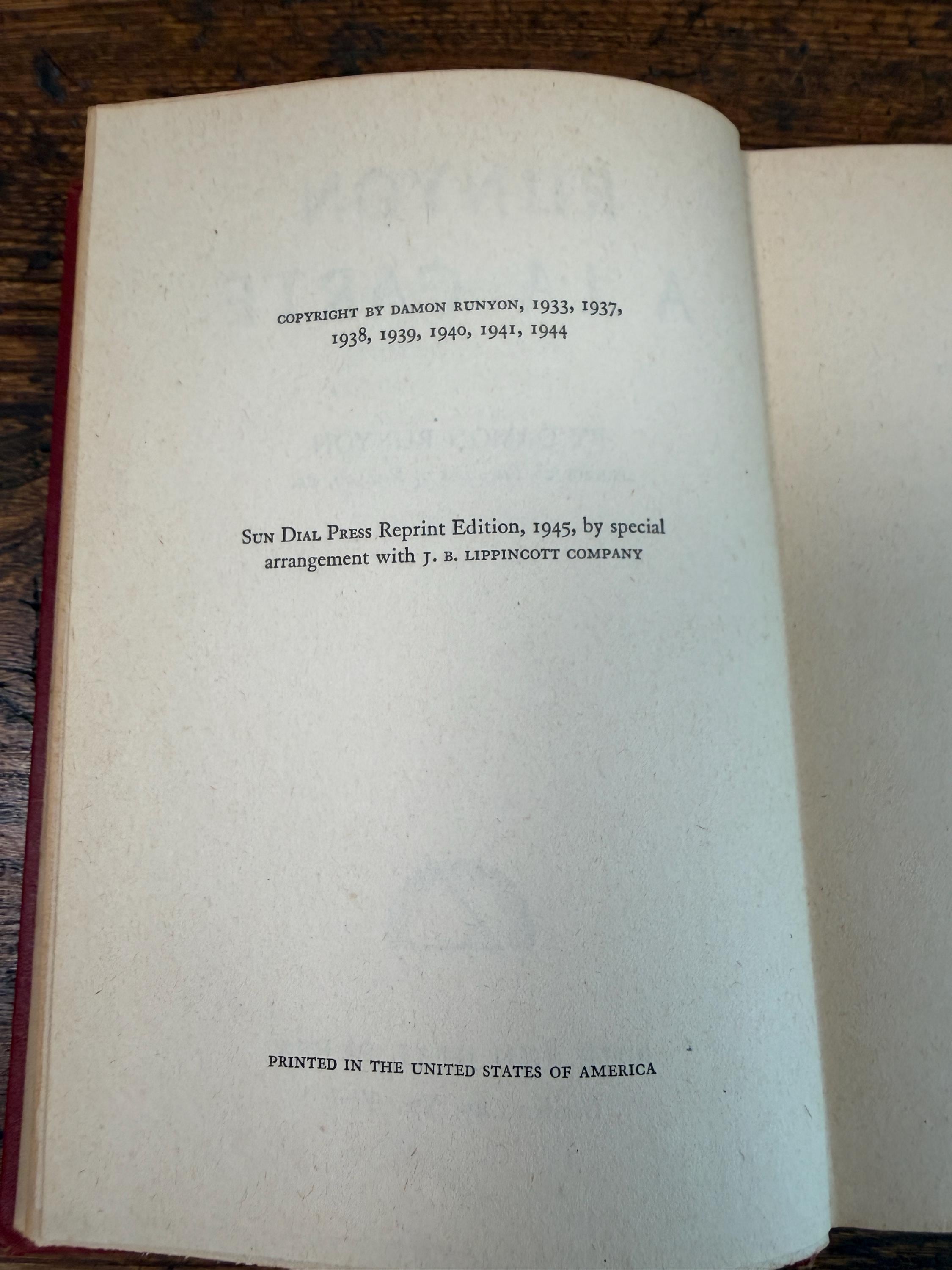 Runyon A La Carte by Damon Runyon | Hardcover 1945