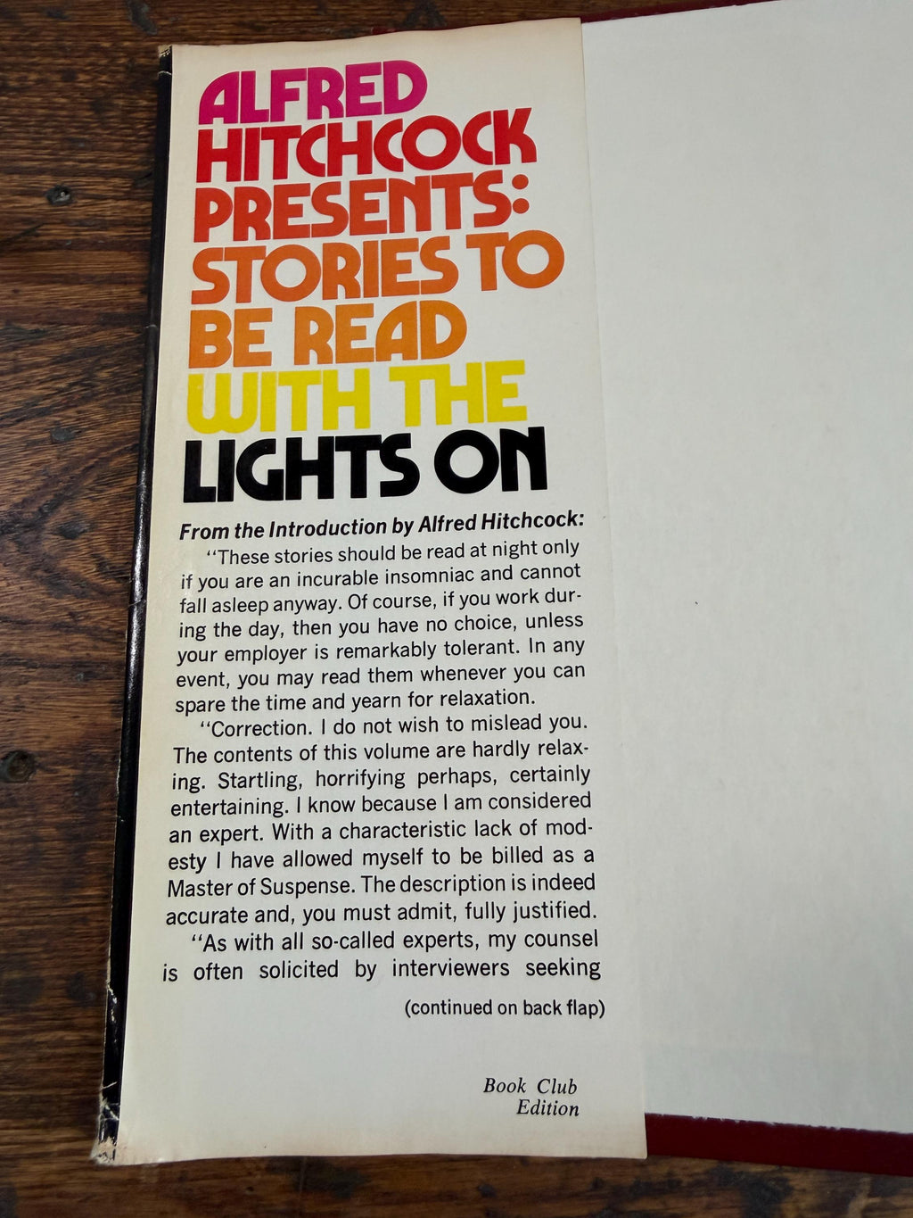 Alfred Hitchcock Presents: Stories to Be Read With the Lights On | Hardcover 1973