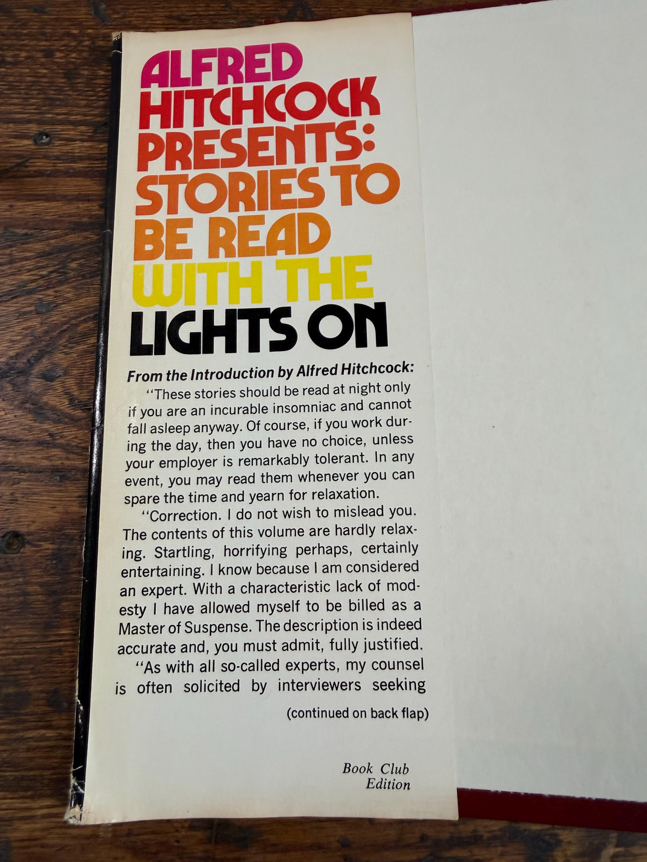 Alfred Hitchcock Presents: Stories to Be Read With the Lights On | Hardcover 1973