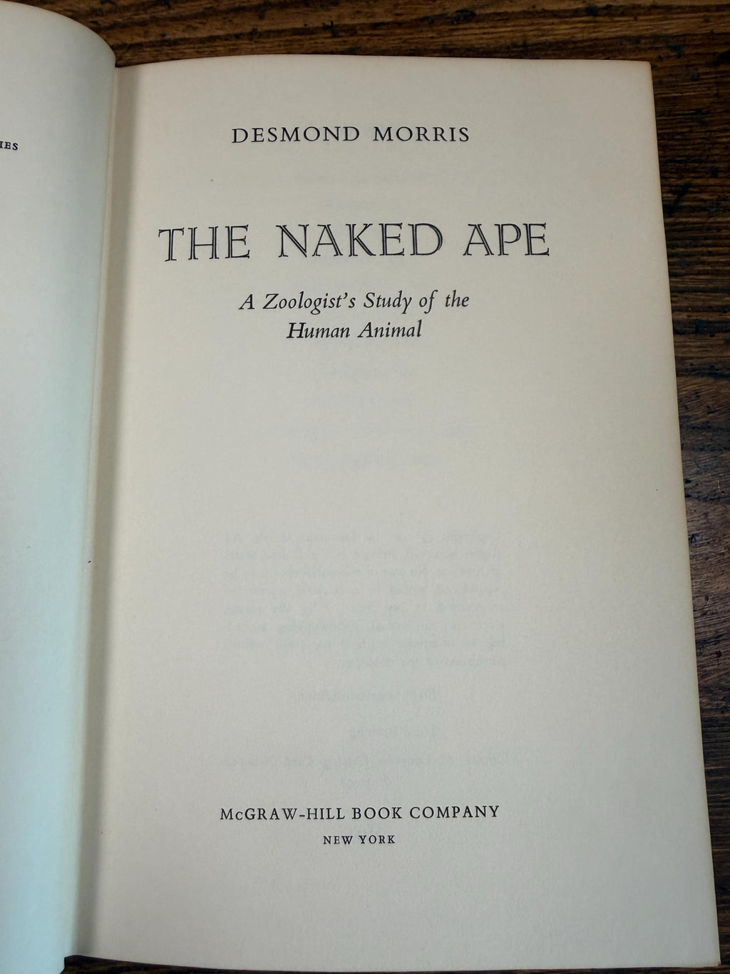 The Naked Ape by Desmond Morris | First American Edition Hardcover 1967