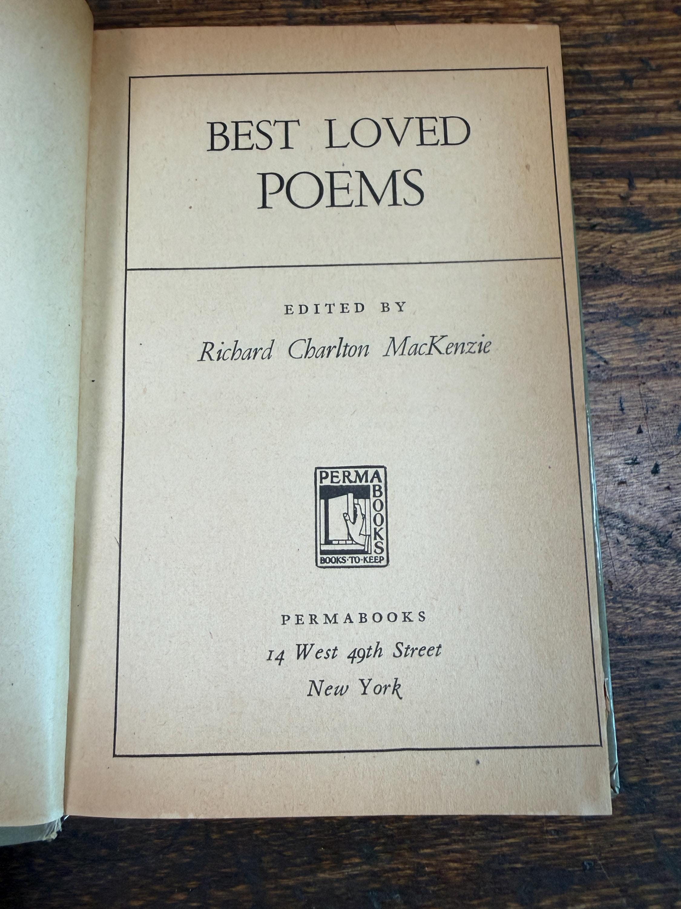 Best Loved Poems edited by Richard Charlton MacKenzie | Hardcover 1946