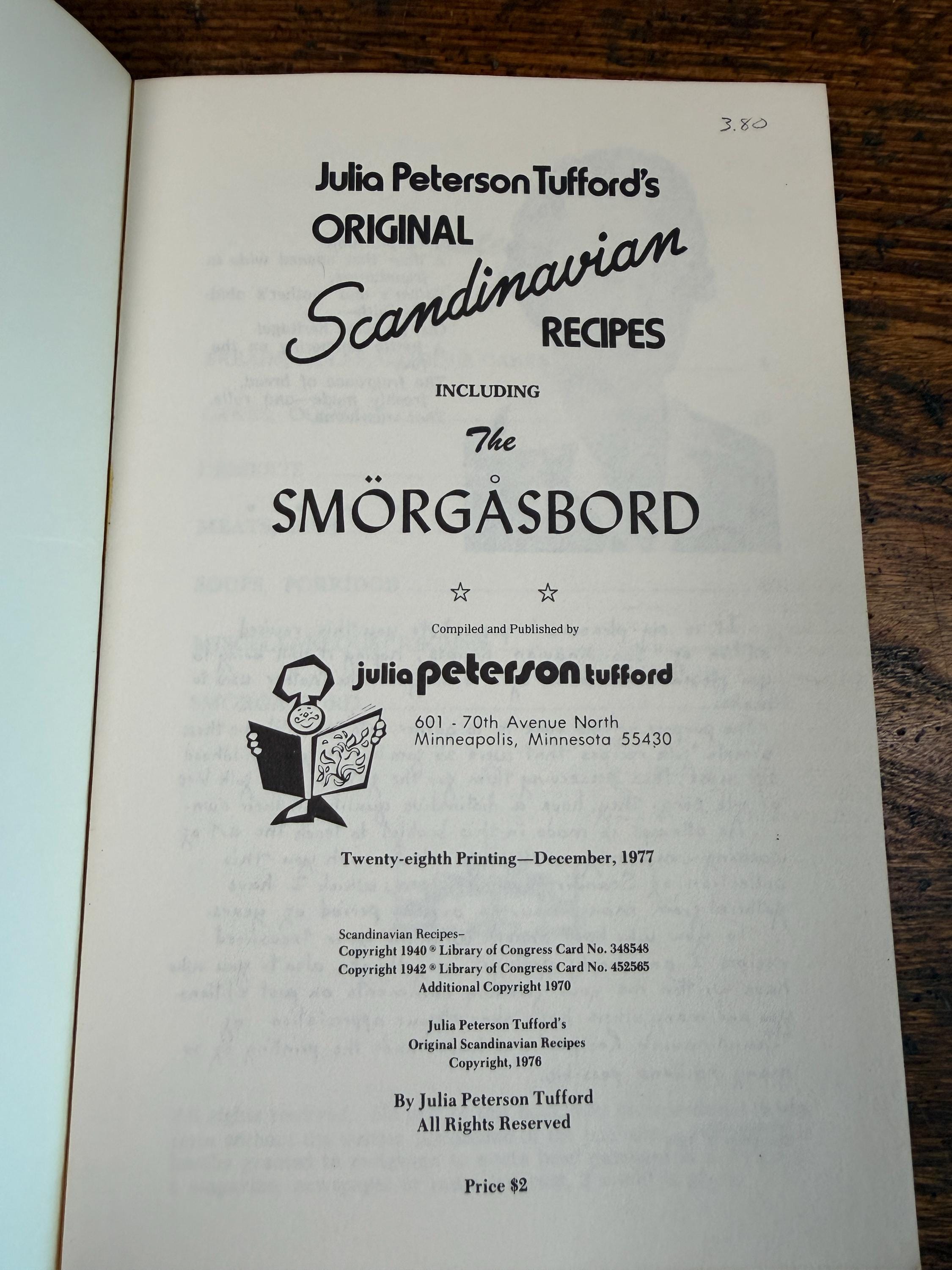 Original Scandinavian Recipes by Julia Peterson Tufford | Paperback Cookbook 1977