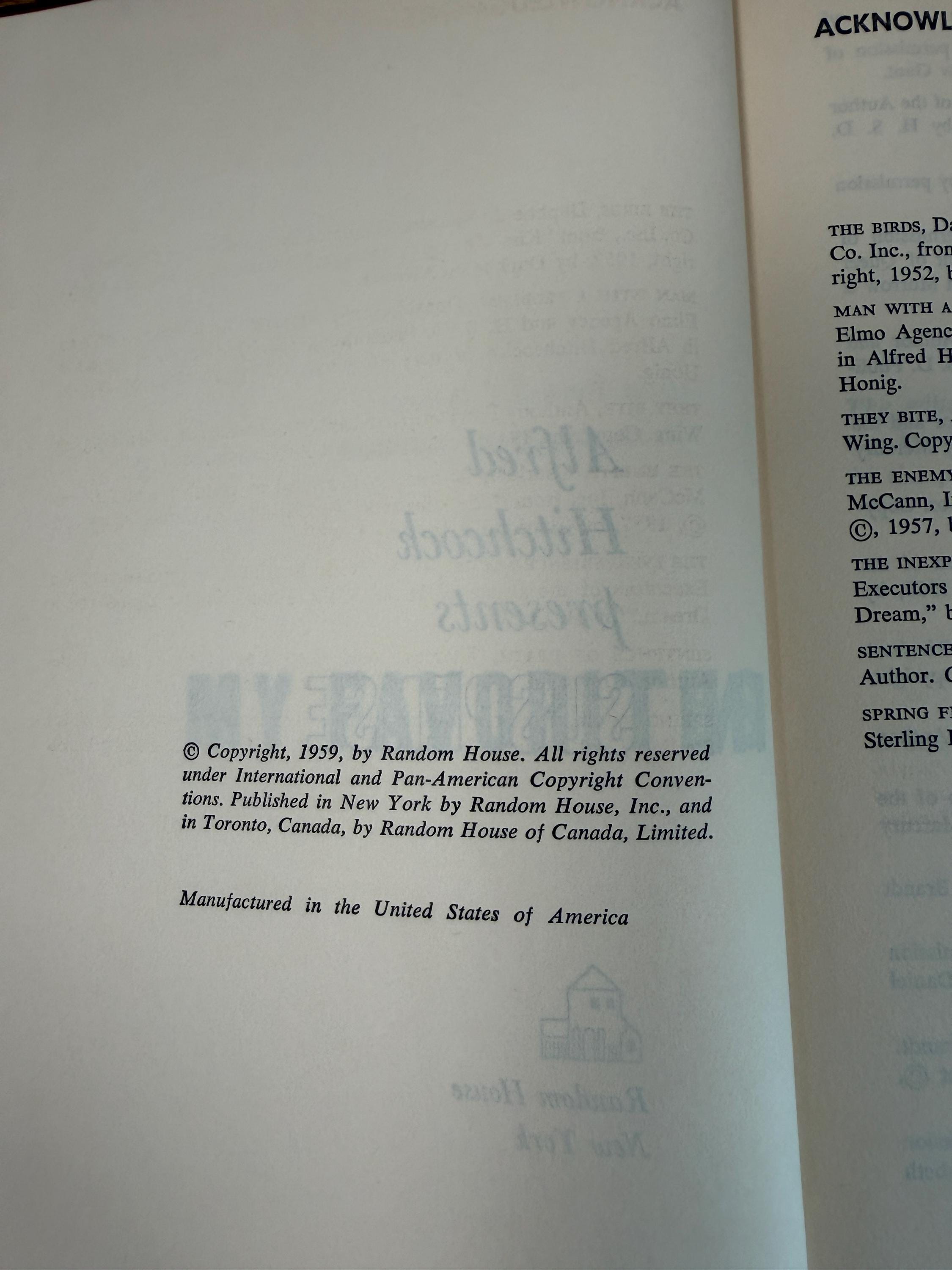 Alfred Hitchcock Presents: My Favorites in Suspense | Hardcover 1959