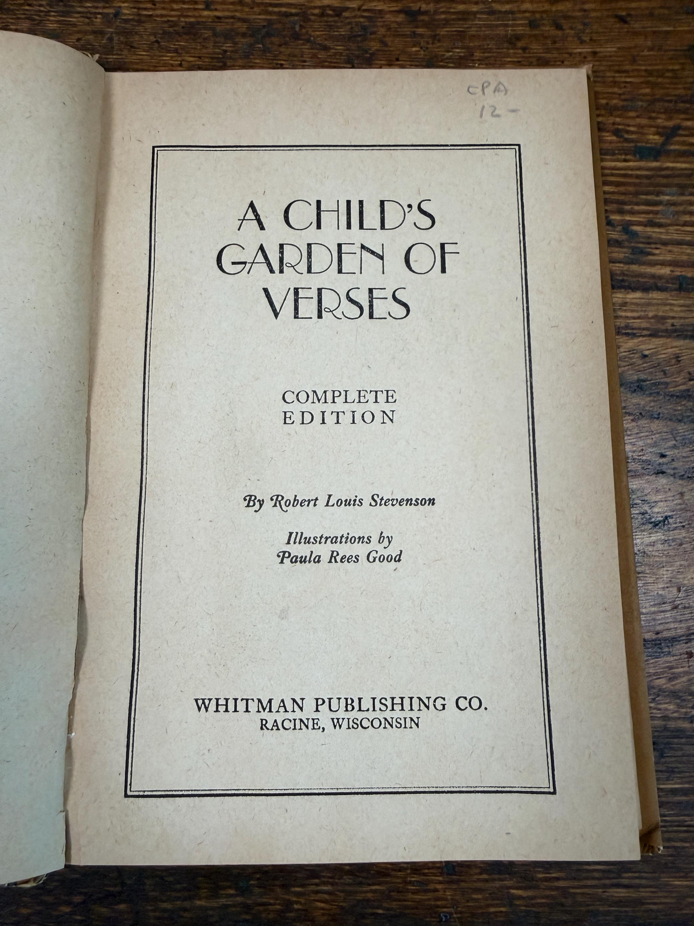 A Child’s Garden of Verses by Robert Louis Stevenson | Hardcover 1931