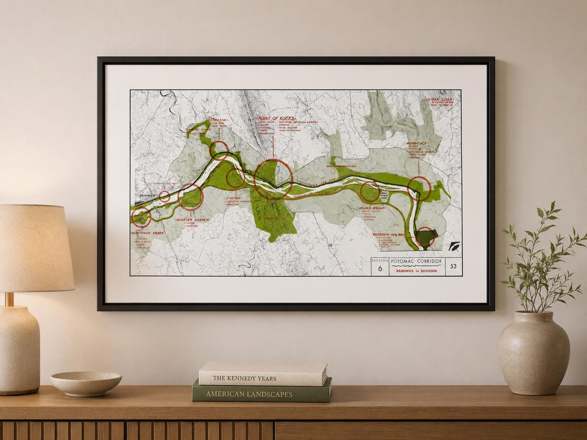 Vintage Potomac River Map 1966 | Brunswick & Dickerson Maryland