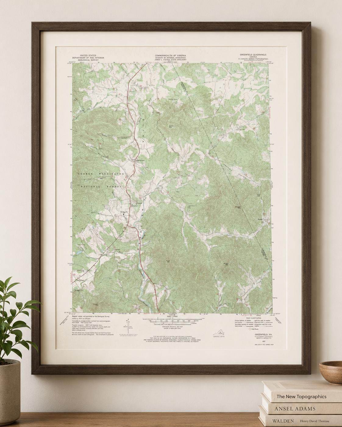 Vintage Greenfield Virginia Topographic Map 1967 | USGS Quadrangle