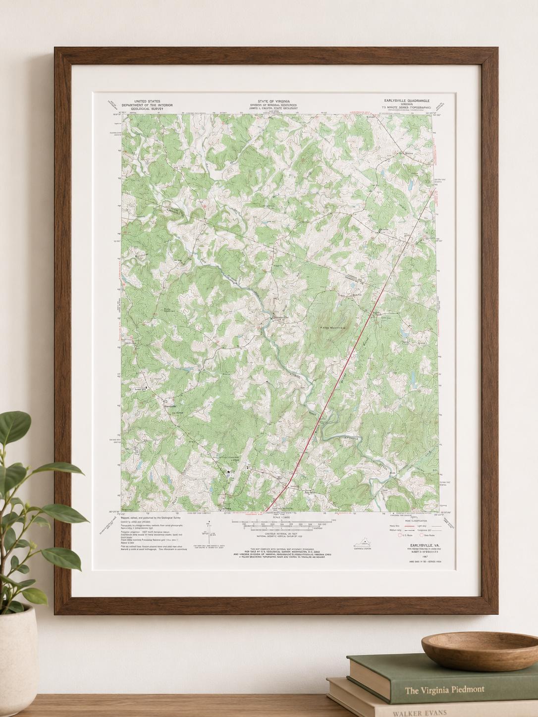 Vintage Earleysville Virginia Topographic Map 1965 | USGS Quadrangle