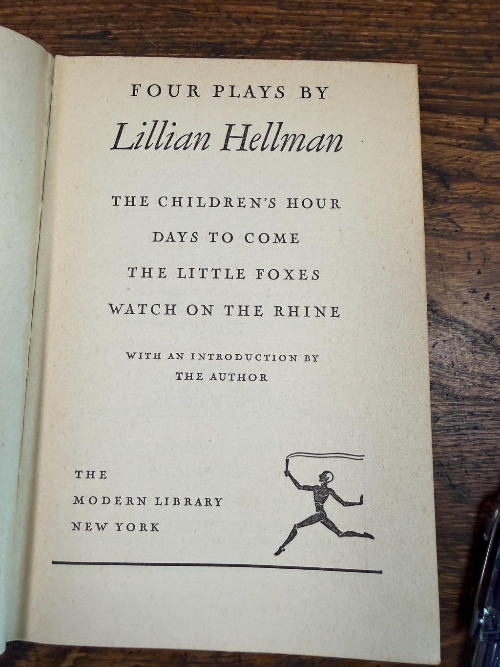 Four Plays by Lillian Hellman | Modern Library Hardcover 1942