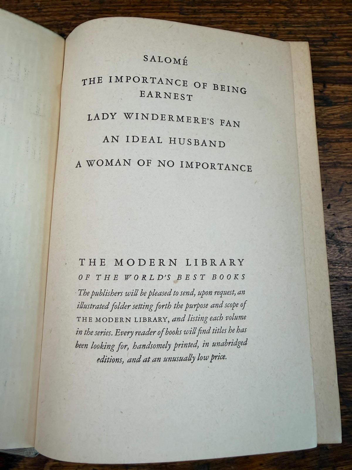 The Plays of Oscar Wilde by Oscar Wilde | Modern Library Hardcover