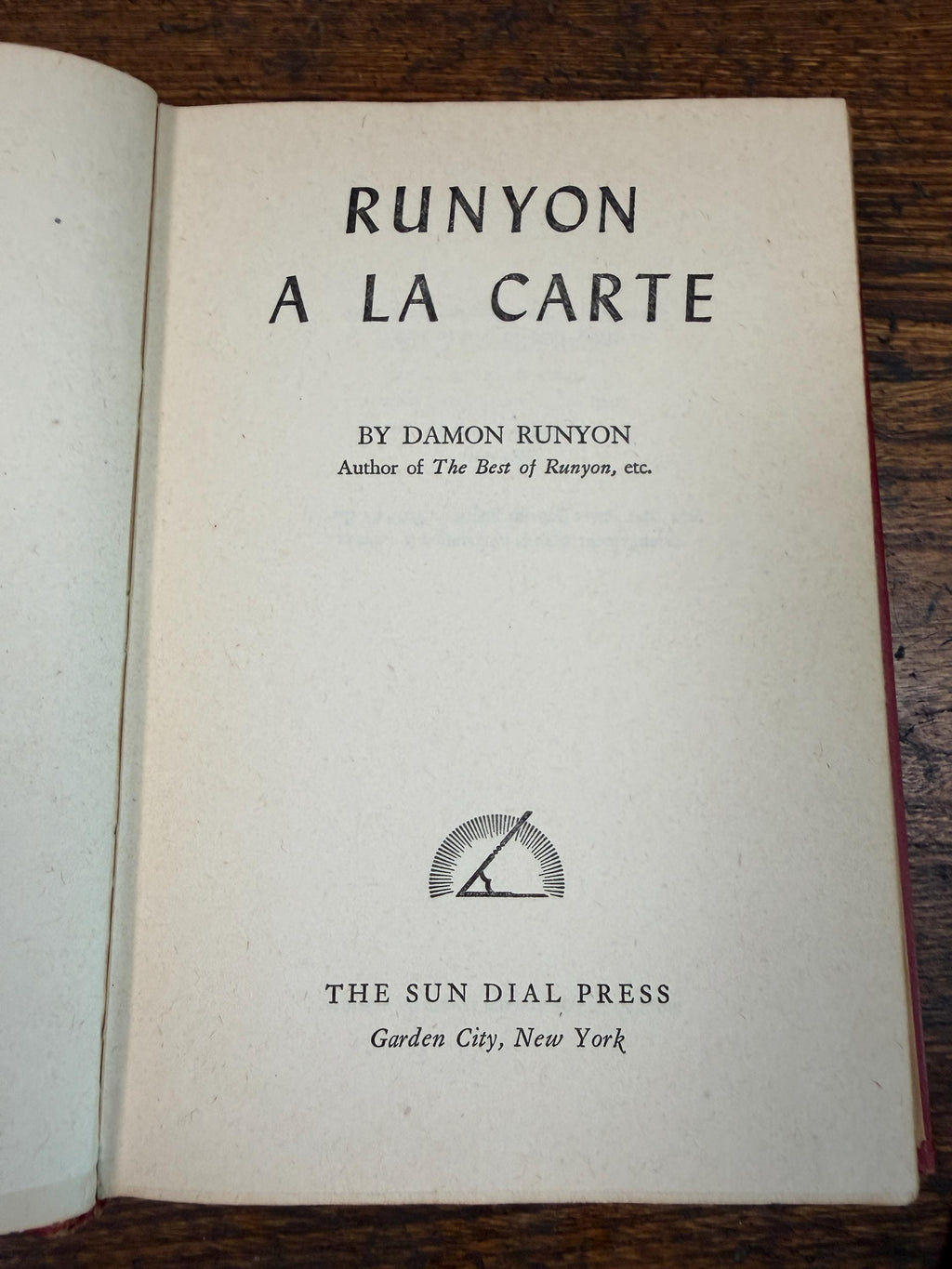 Runyon A La Carte by Damon Runyon | Hardcover 1945