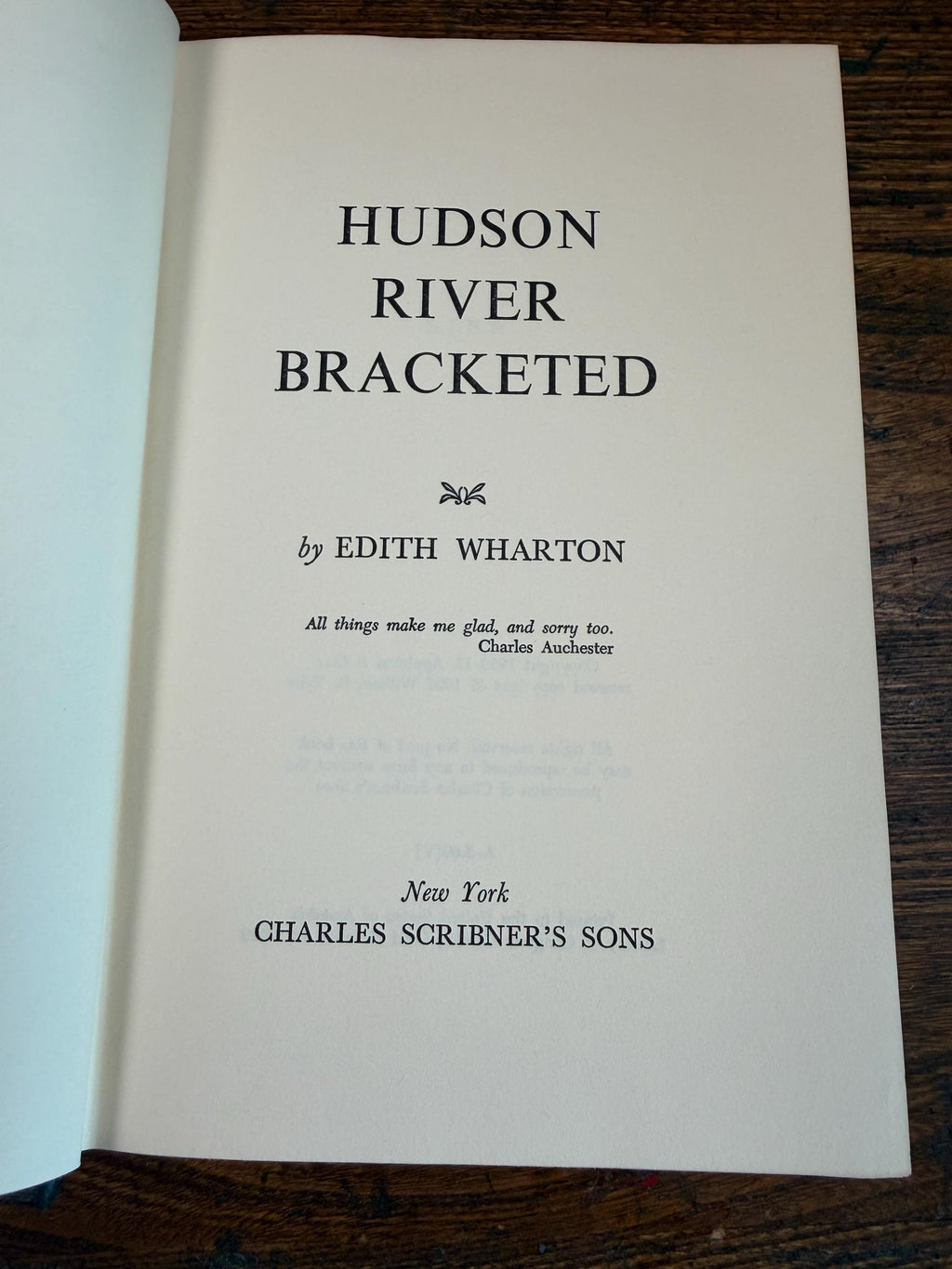Hudson River Bracketed by Edith Wharton | Hardcover 1960