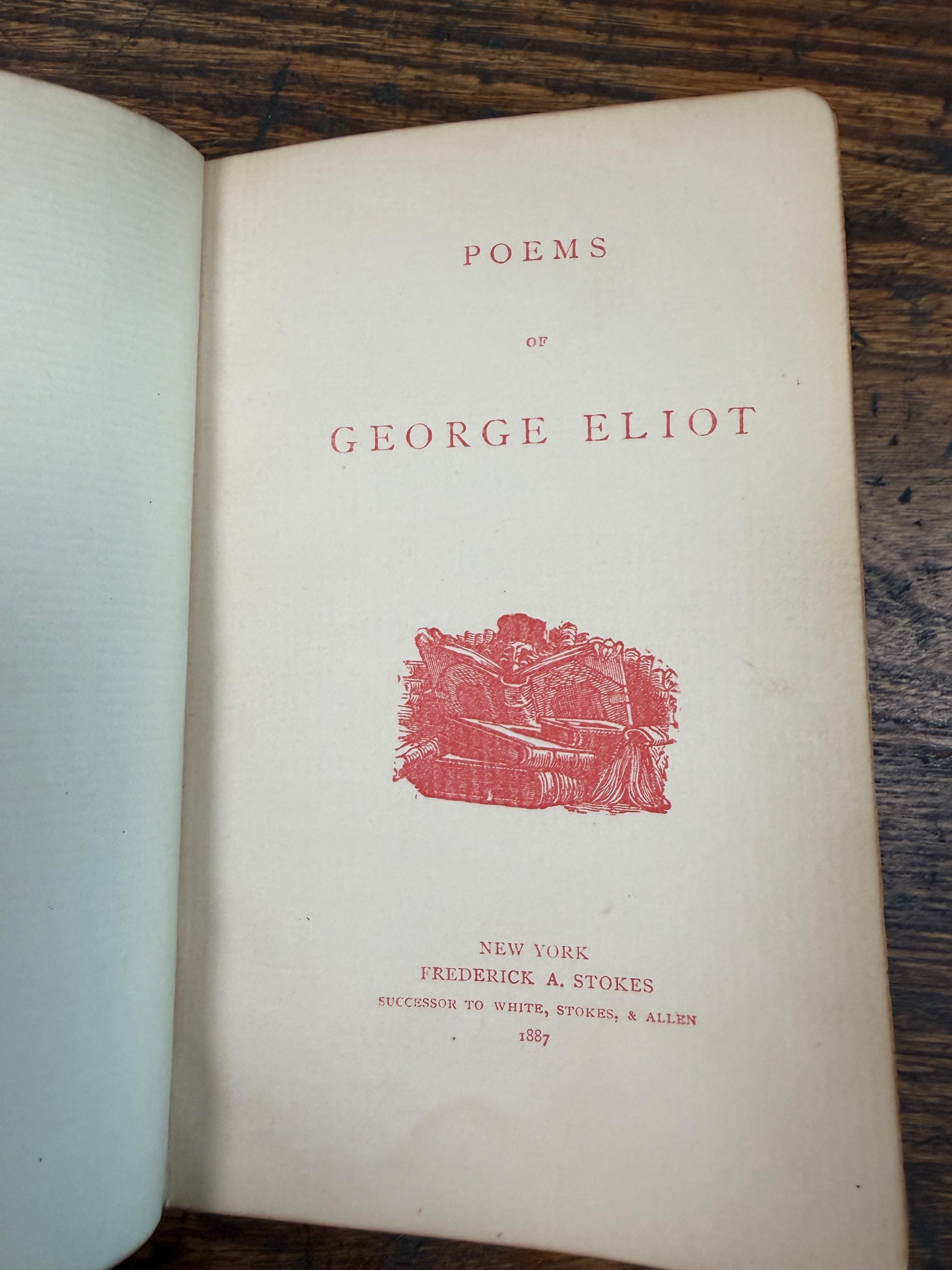 Complete Poems by George Eliot | Leather Hardcover 1887