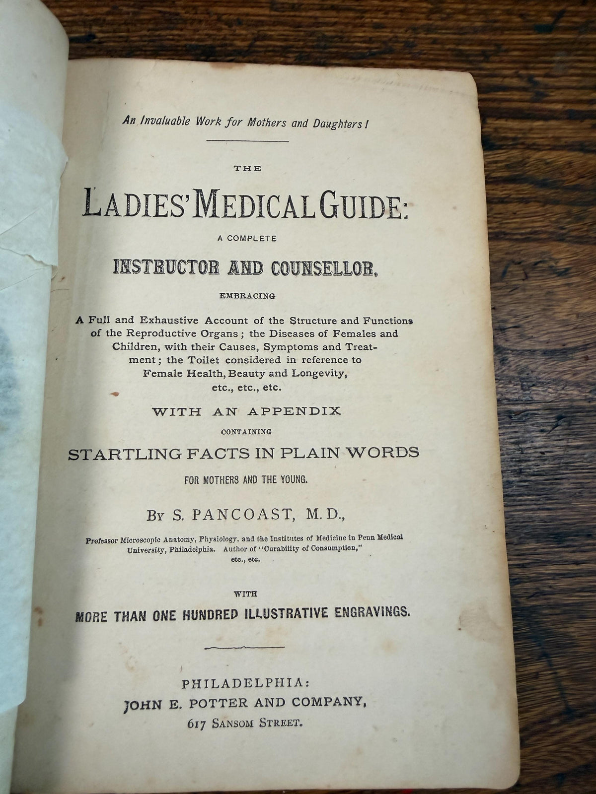 The Ladies’ Medical Guide by S. Pancoast, M.D. | Antique Hardcover 1875