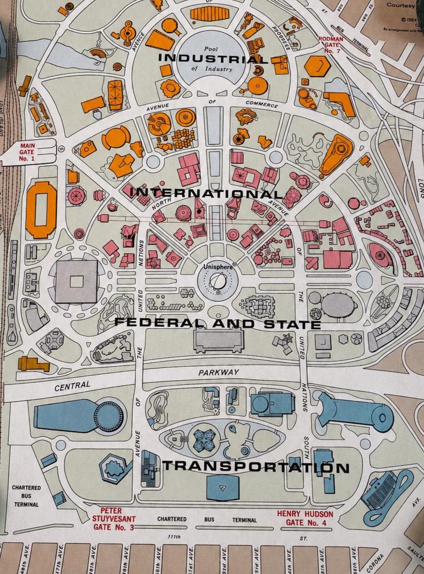 1964/1965 New York World’s Fair Esso Official Detailed Map