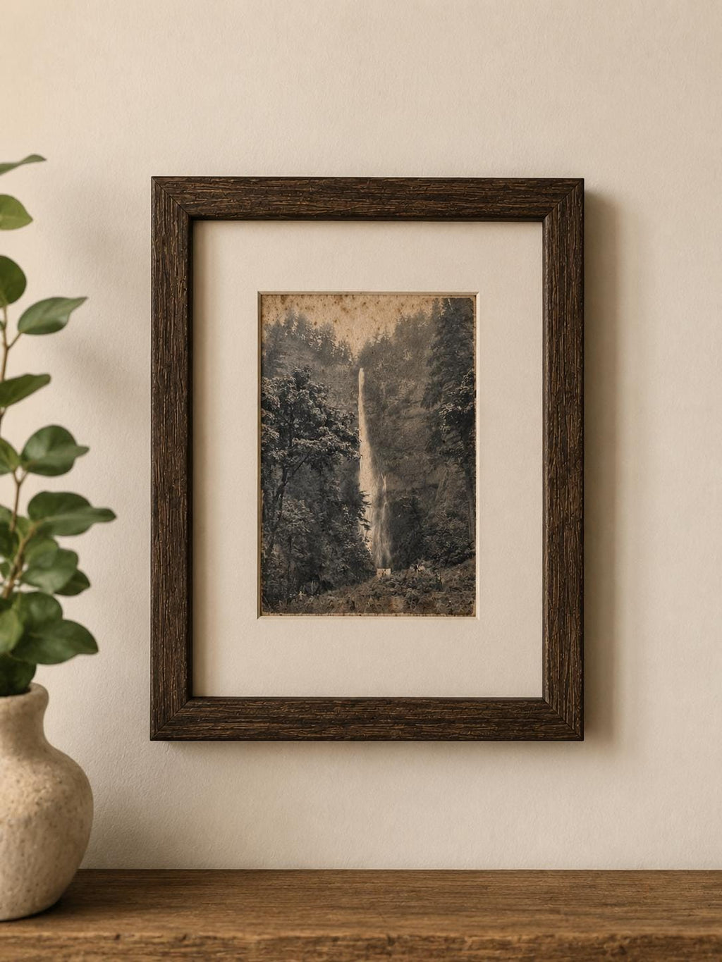 Antique Multnomah Falls, Oregon Scenic Photo