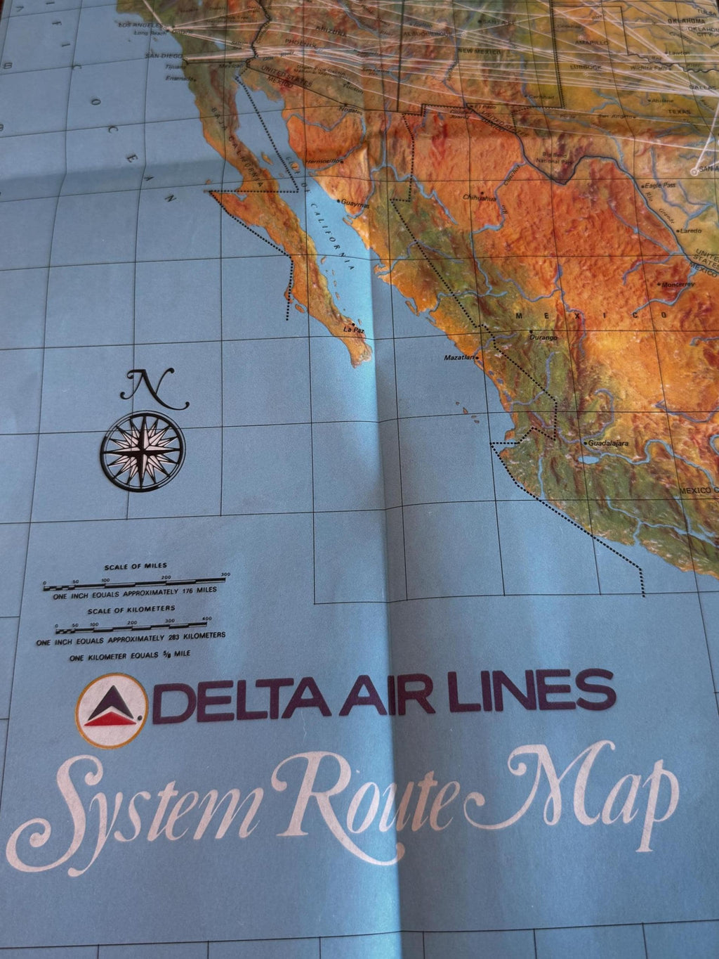 Vintage Airline Route Map Set – Delta Air Lines, American Airlines & United Air Lines