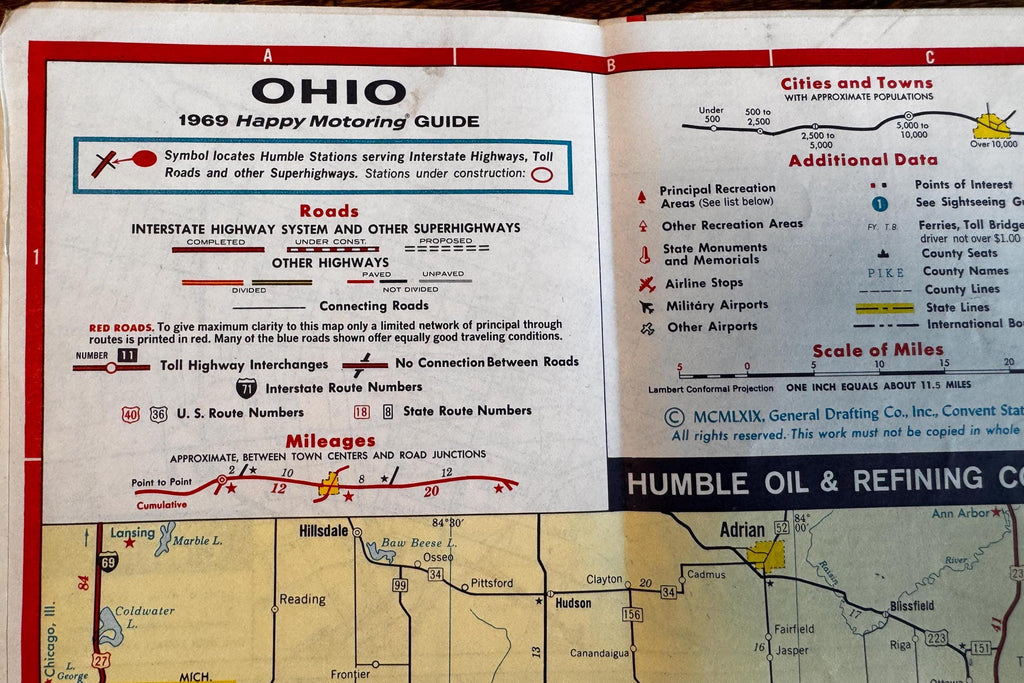 Vintage Road Map Lot – Delaware/Chesapeake Bay Region, Ohio, Pittsburgh, Washington/Oregon