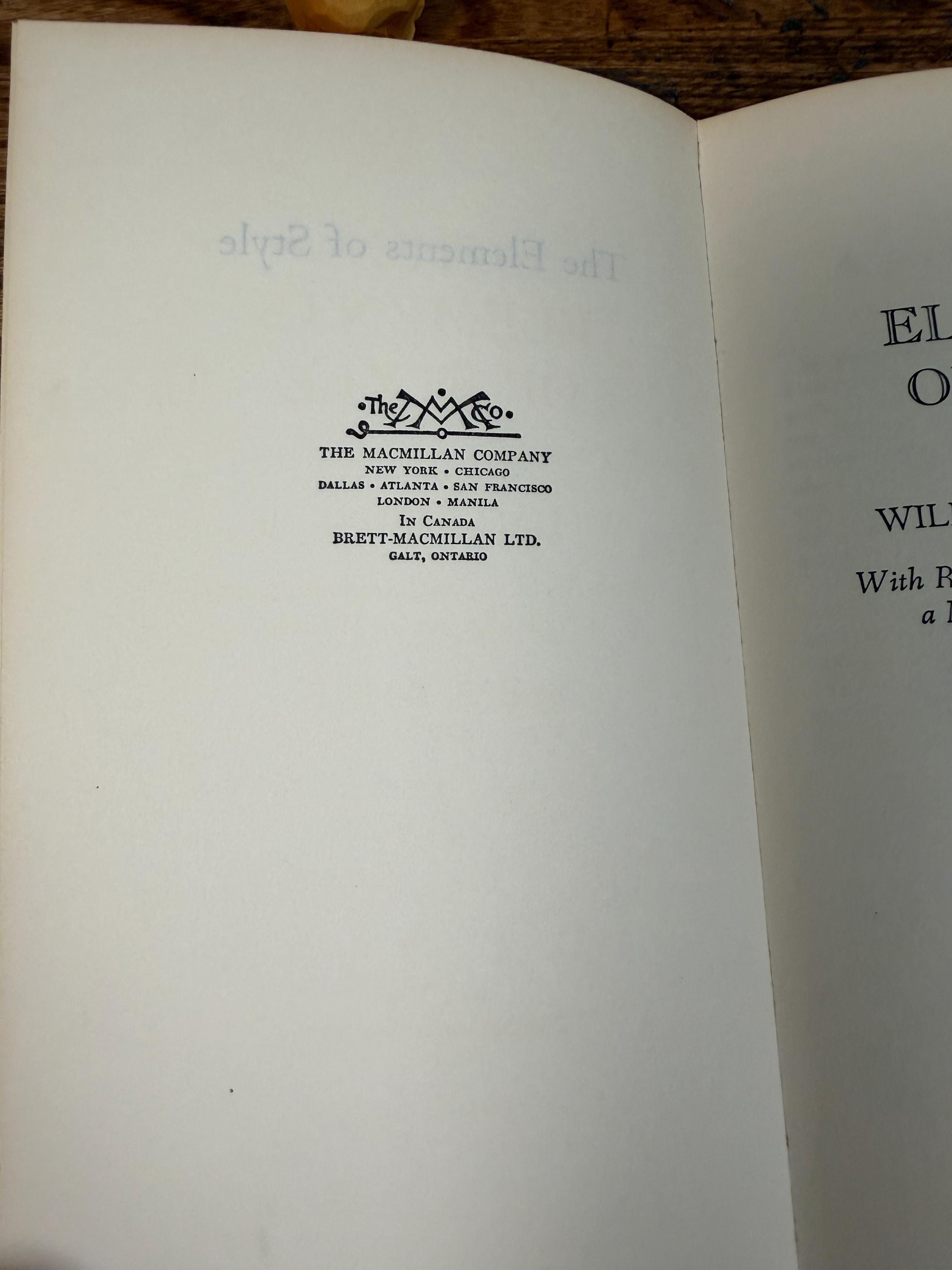 The Elements of Style by William Strunk Jr. | First Edition Hardcover 1959