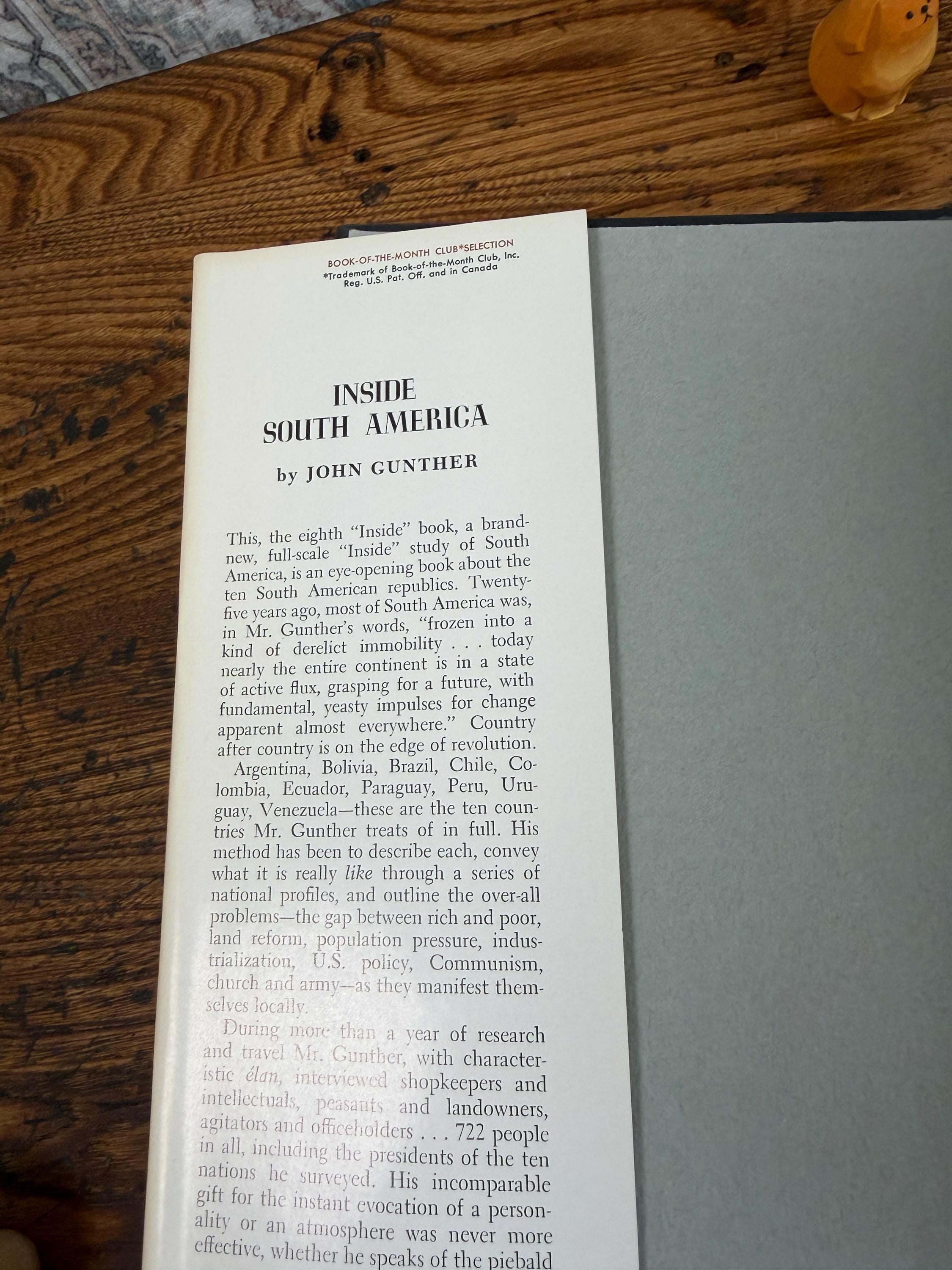 Inside South America by John Gunther | Hardcover 1967