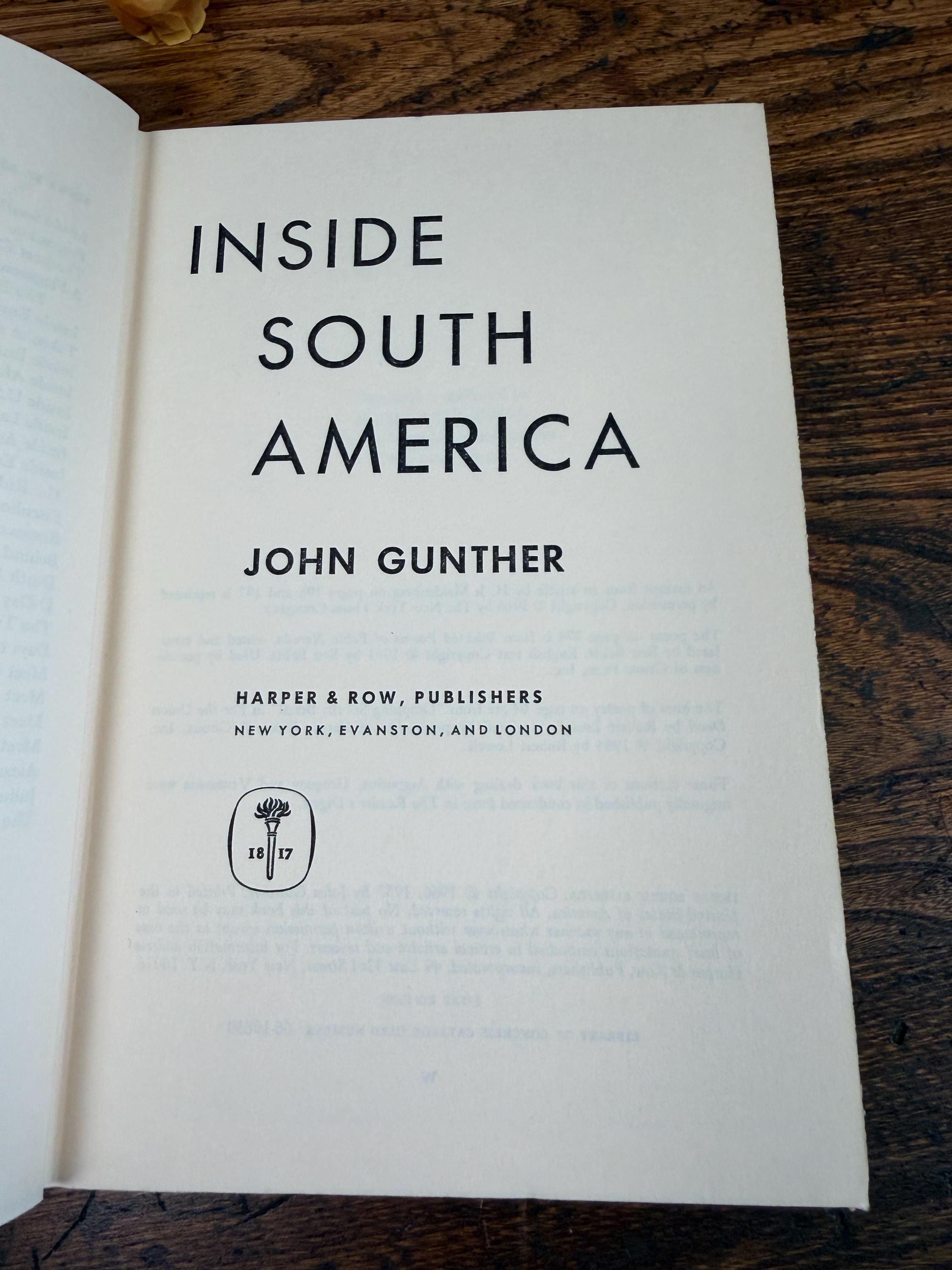Inside South America by John Gunther | Hardcover 1967
