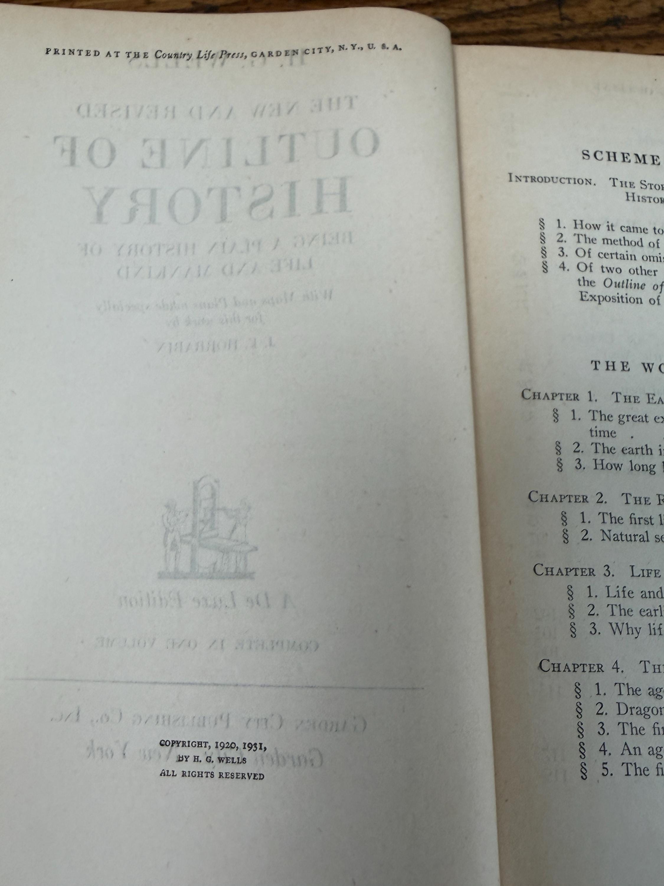 The Outline of History by H. G. Wells | Hardcover 1931