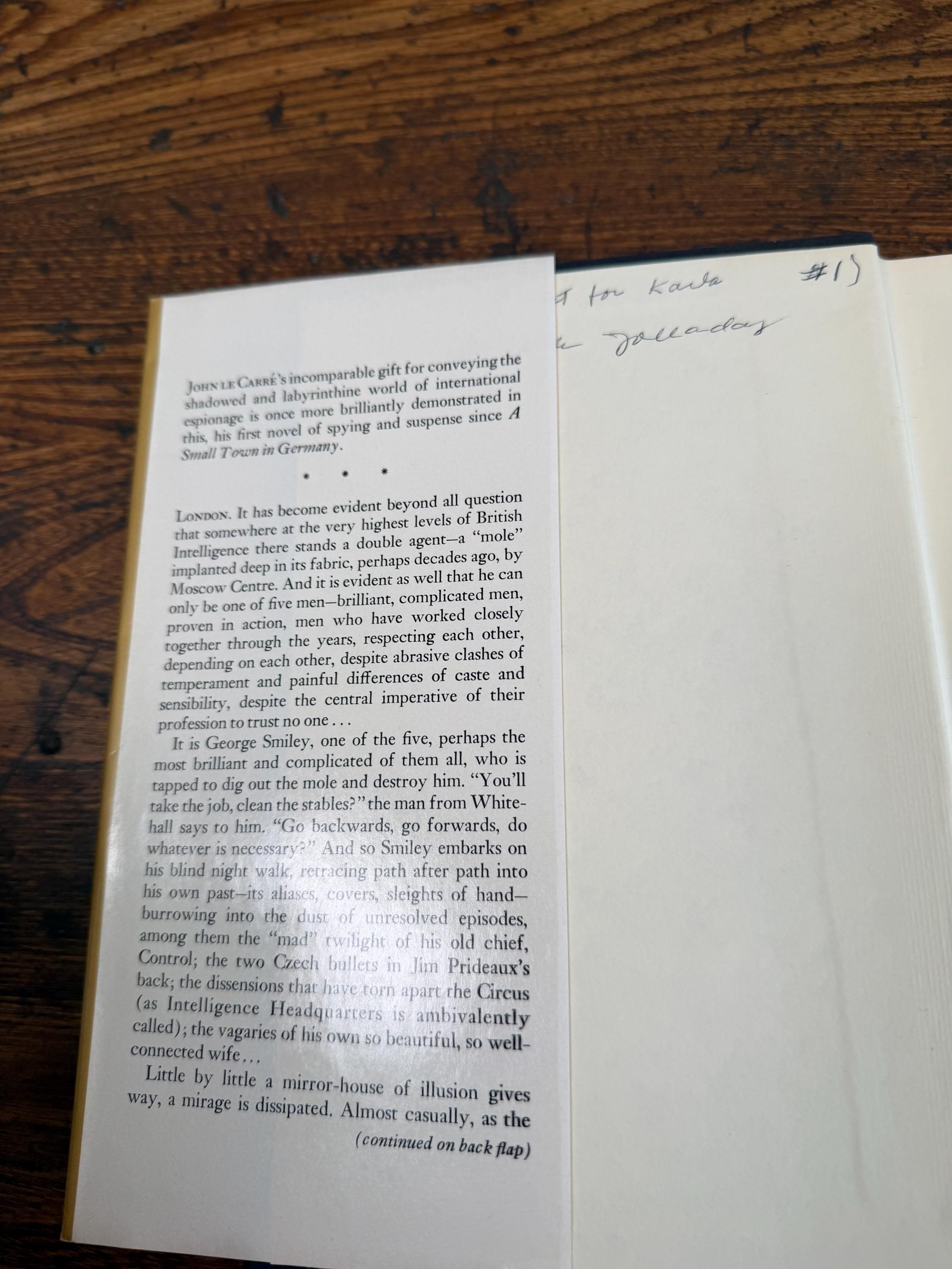 Tinker, Tailor, Soldier, Spy by John le Carré | Hardcover 1980