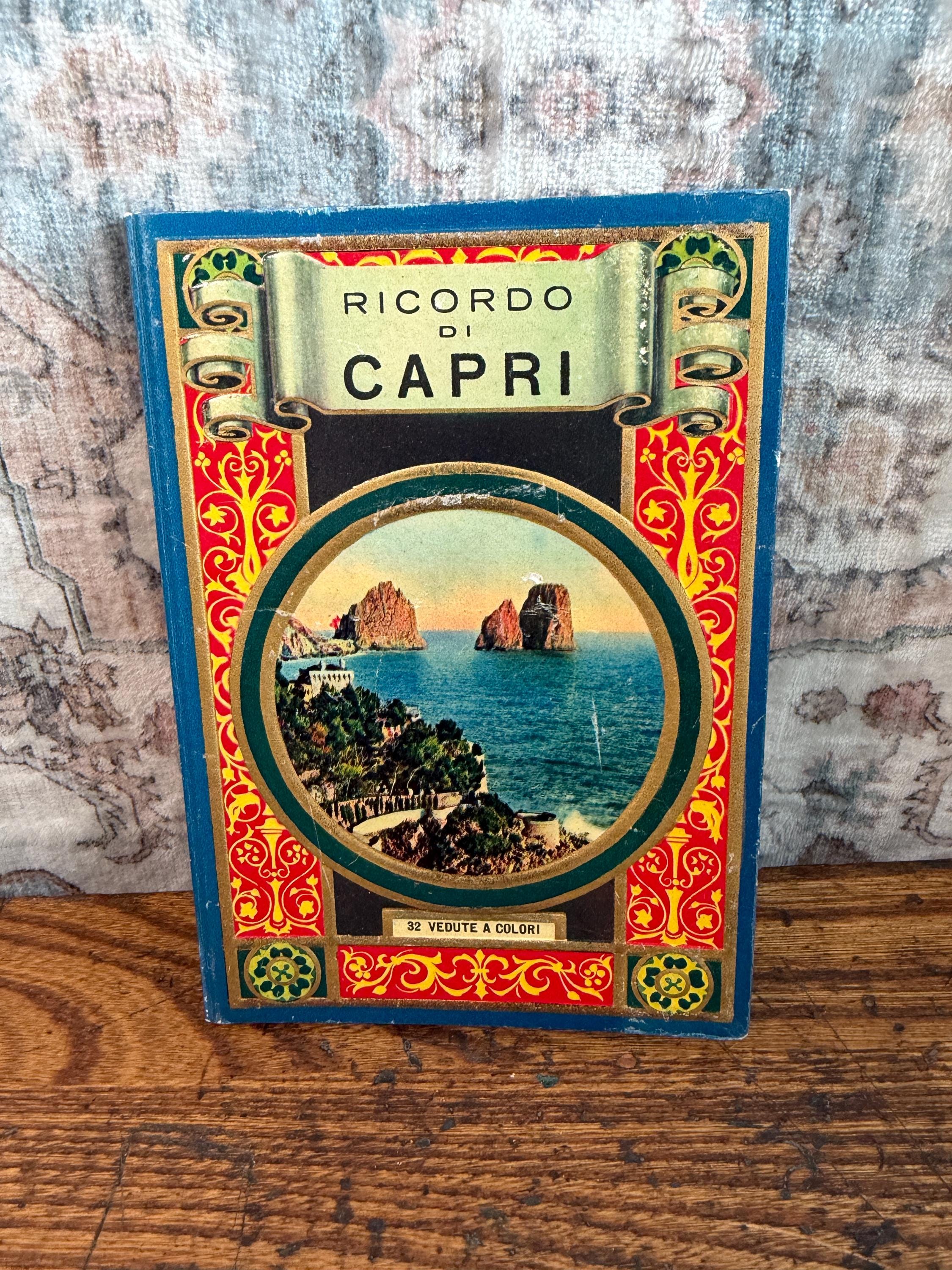 Italian Travel Books Set | Ricordo di Capri, Roma c.1920s Hardcover Views