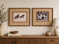 Partridge Panic & Kiawah Shells | 1978 Vintage Signed Block Prints Pair