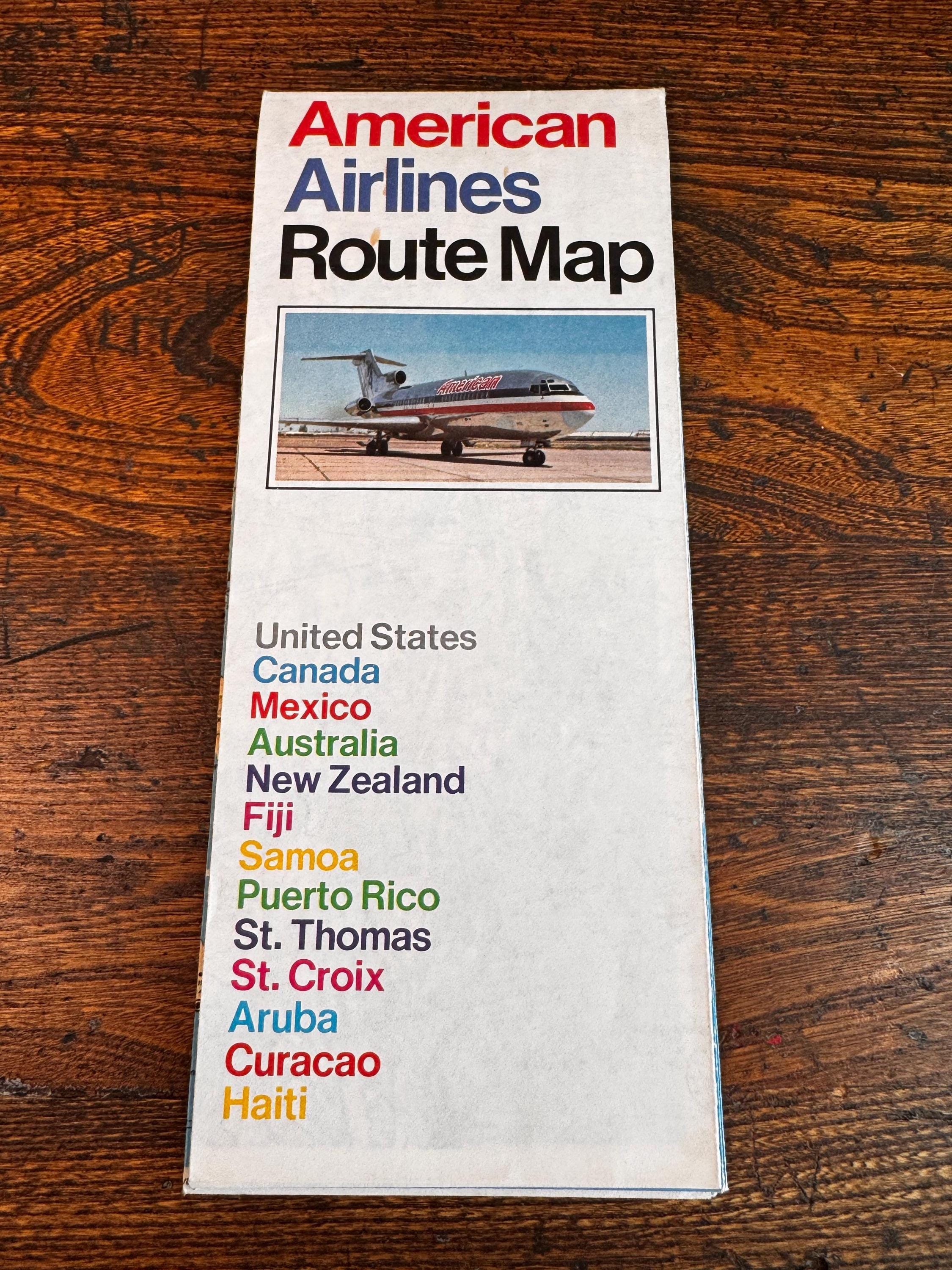 Vintage Airline Route Map Set – Delta Air Lines, American Airlines & United Air Lines