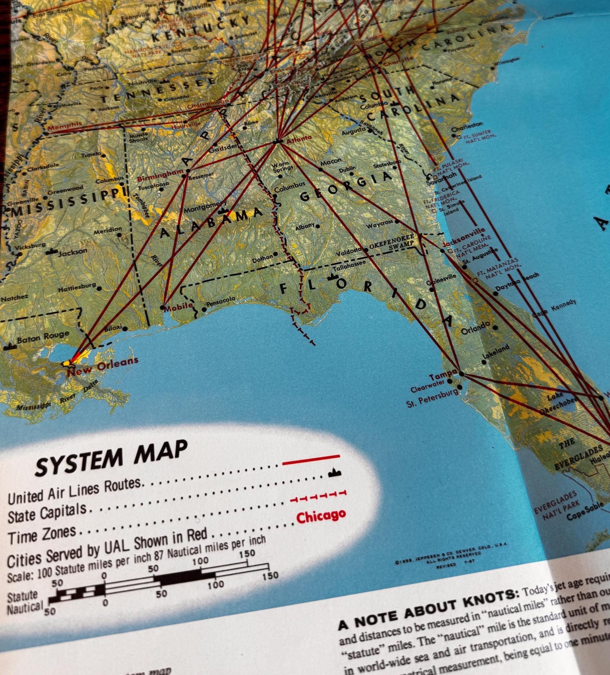 Vintage Airline Route Map Set – Delta Air Lines, American Airlines & United Air Lines