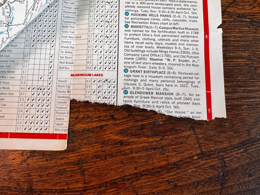 Vintage Road Map Lot – Ohio, Baltimore, DC, Pittsburgh, Idaho, Wyoming