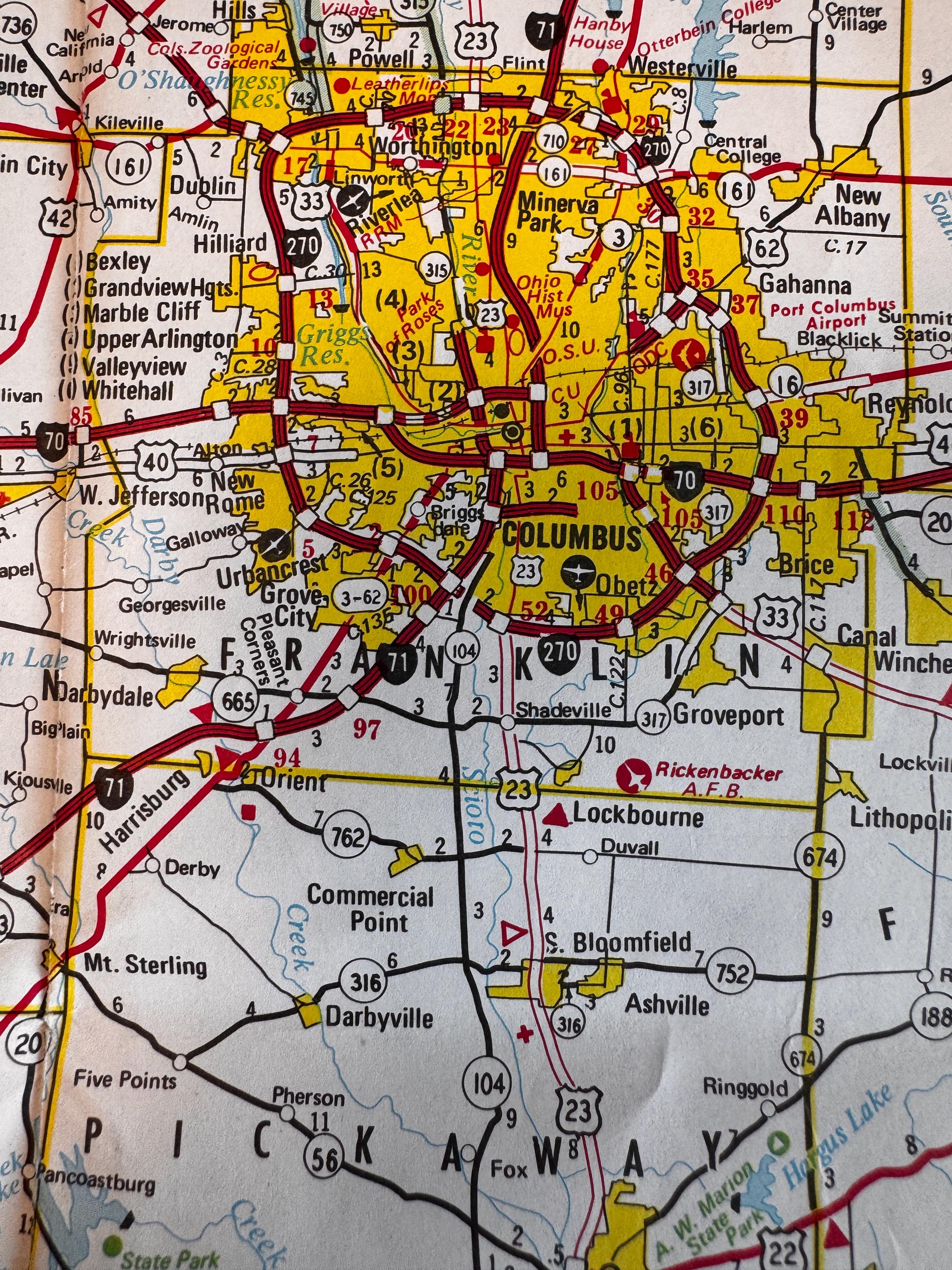 Vintage Road Map Lot – Delaware/Chesapeake Bay Region, Ohio, Pittsburgh, Washington/Oregon