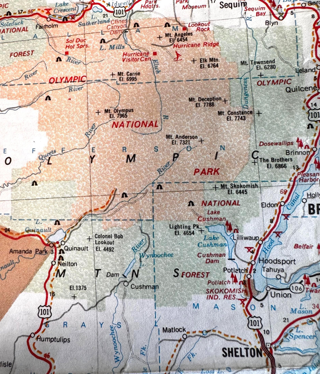 Vintage Road Map Lot – Delaware/Chesapeake Bay Region, Ohio, Pittsburgh, Washington/Oregon