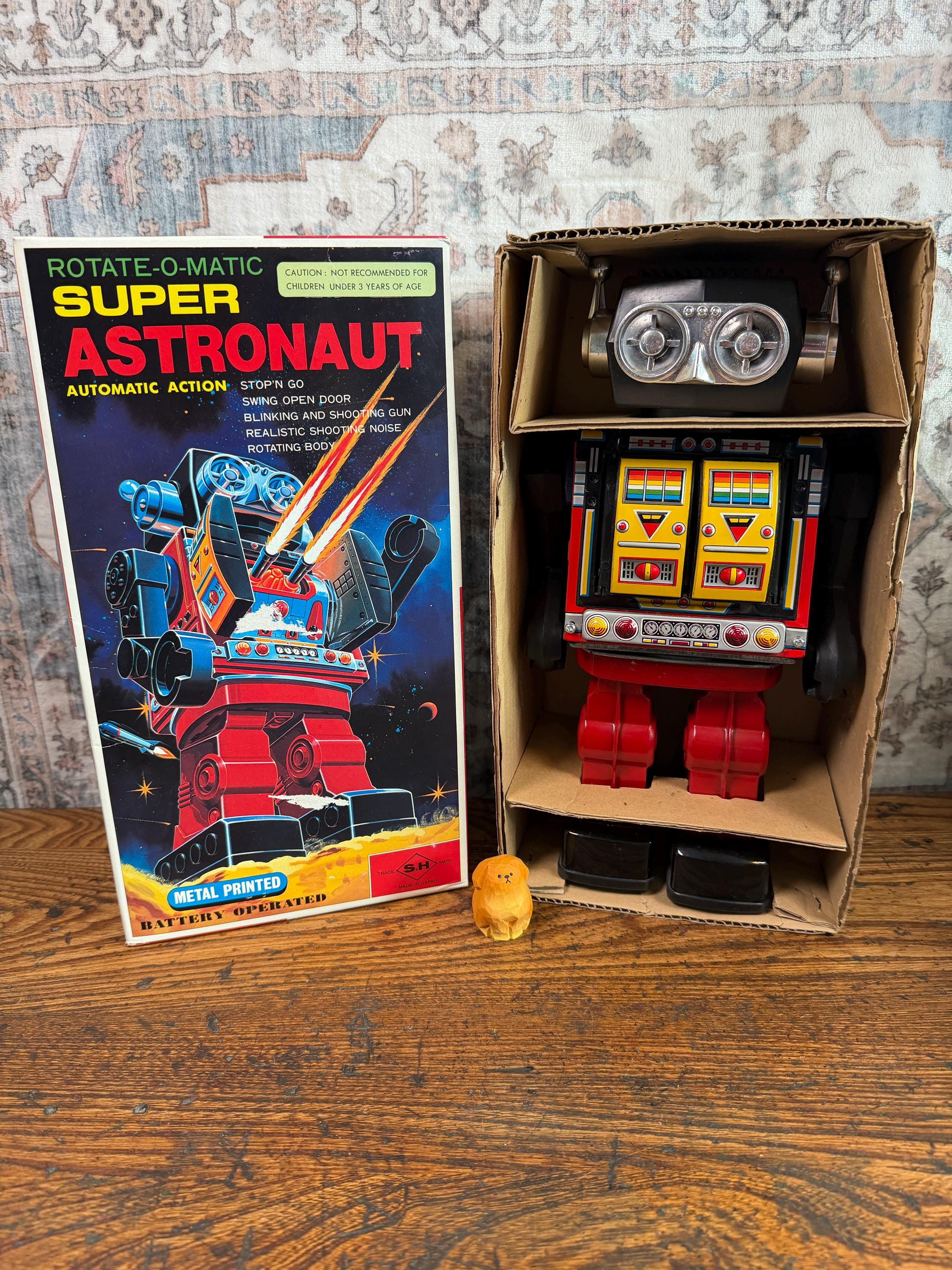 Vintage SH Rotate-O-Matic Super Astronaut Robot w/ Original Box | Made in Japan Working
