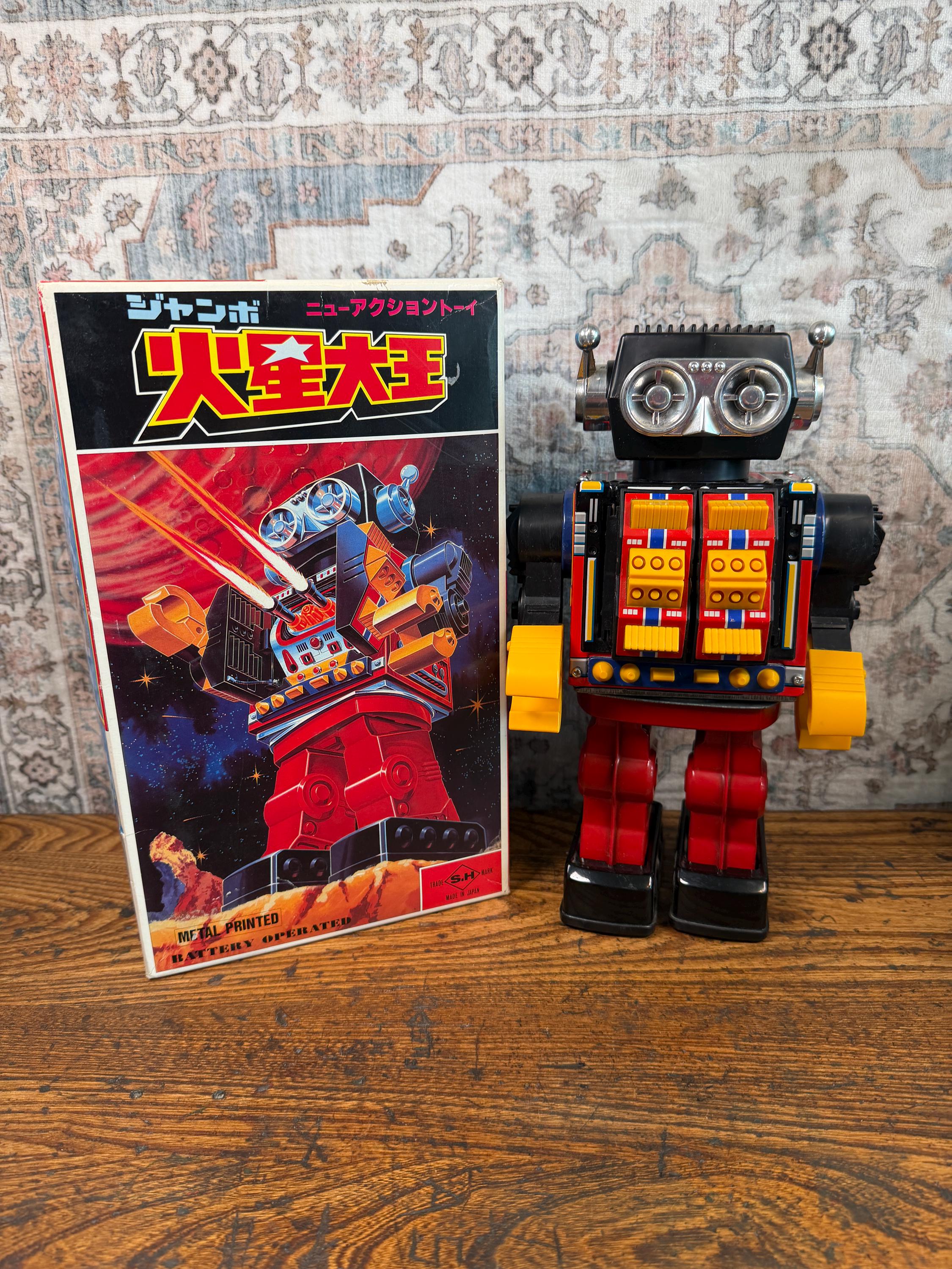 Vintage SH Jumbo Mars King Robot w/ Original Box | Made in Japan Working