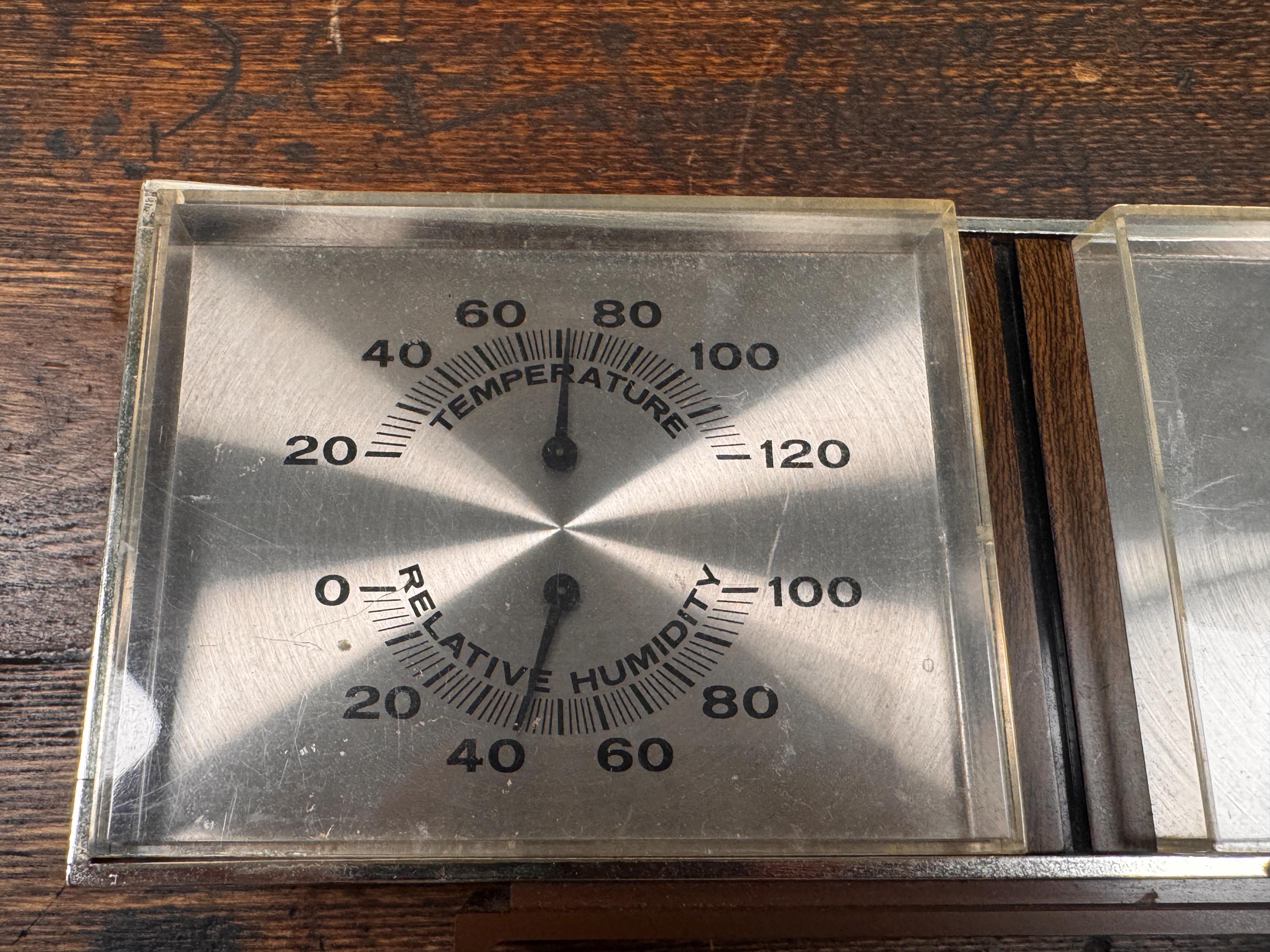 Vintage Sunbeam Weather Instrument WI-A Barometer Thermometer Hygrometer Mid Century