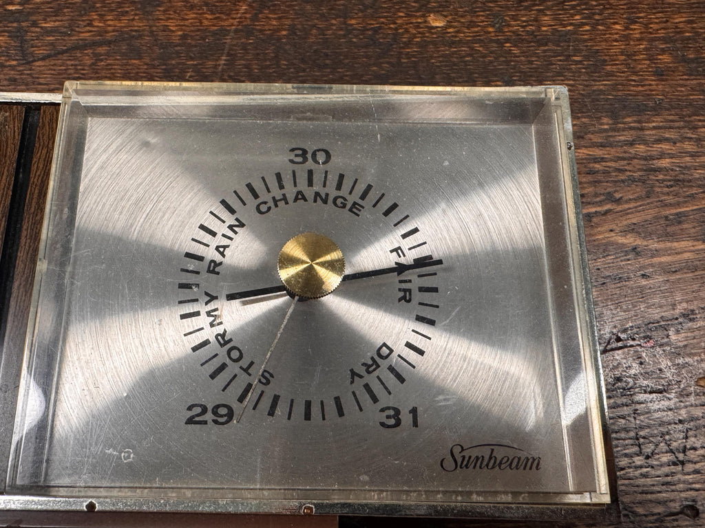 Vintage Sunbeam Weather Instrument WI-A Barometer Thermometer Hygrometer Mid Century