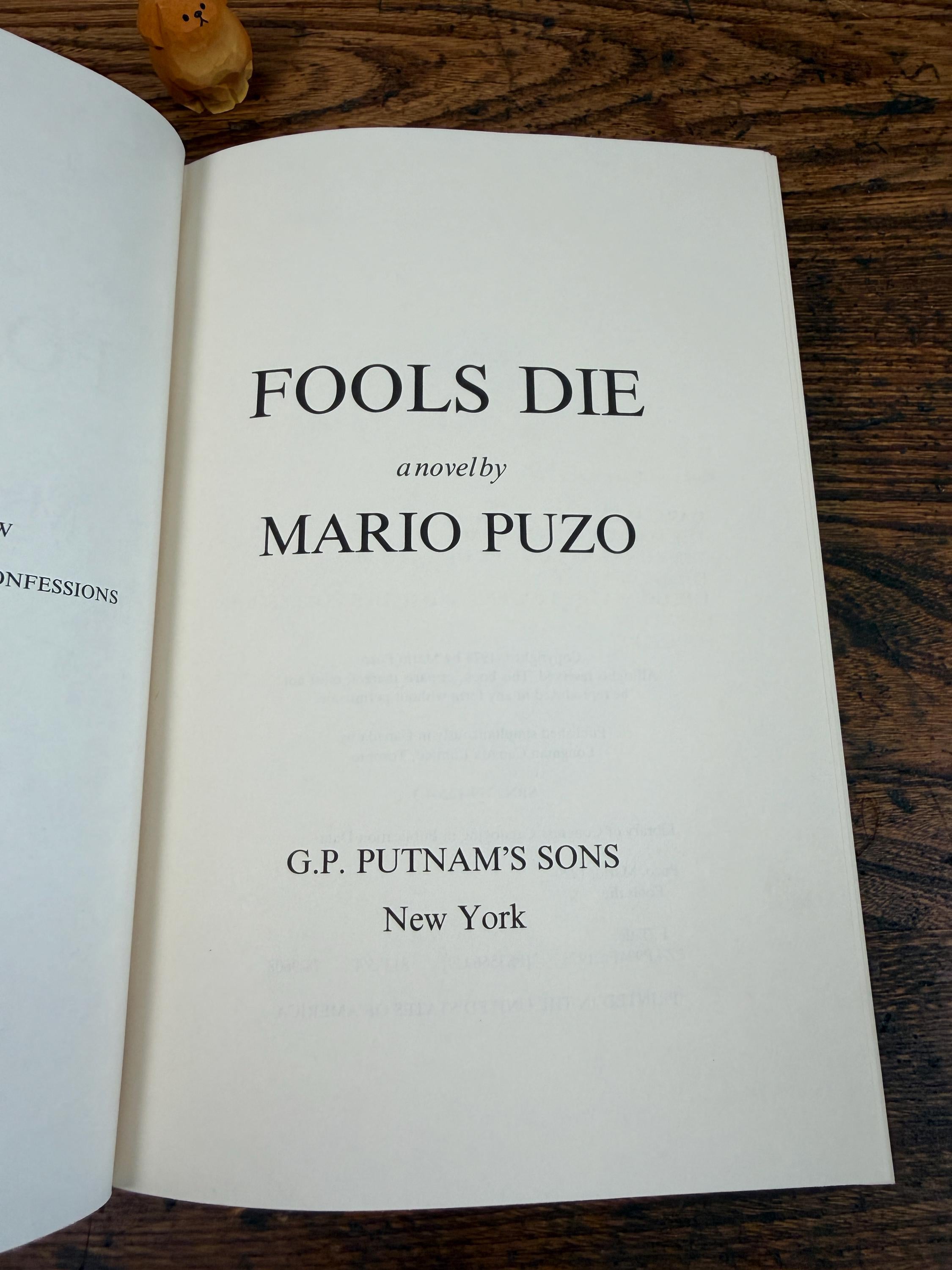 Fools Die by Mario Puzo | Hardcover 1978