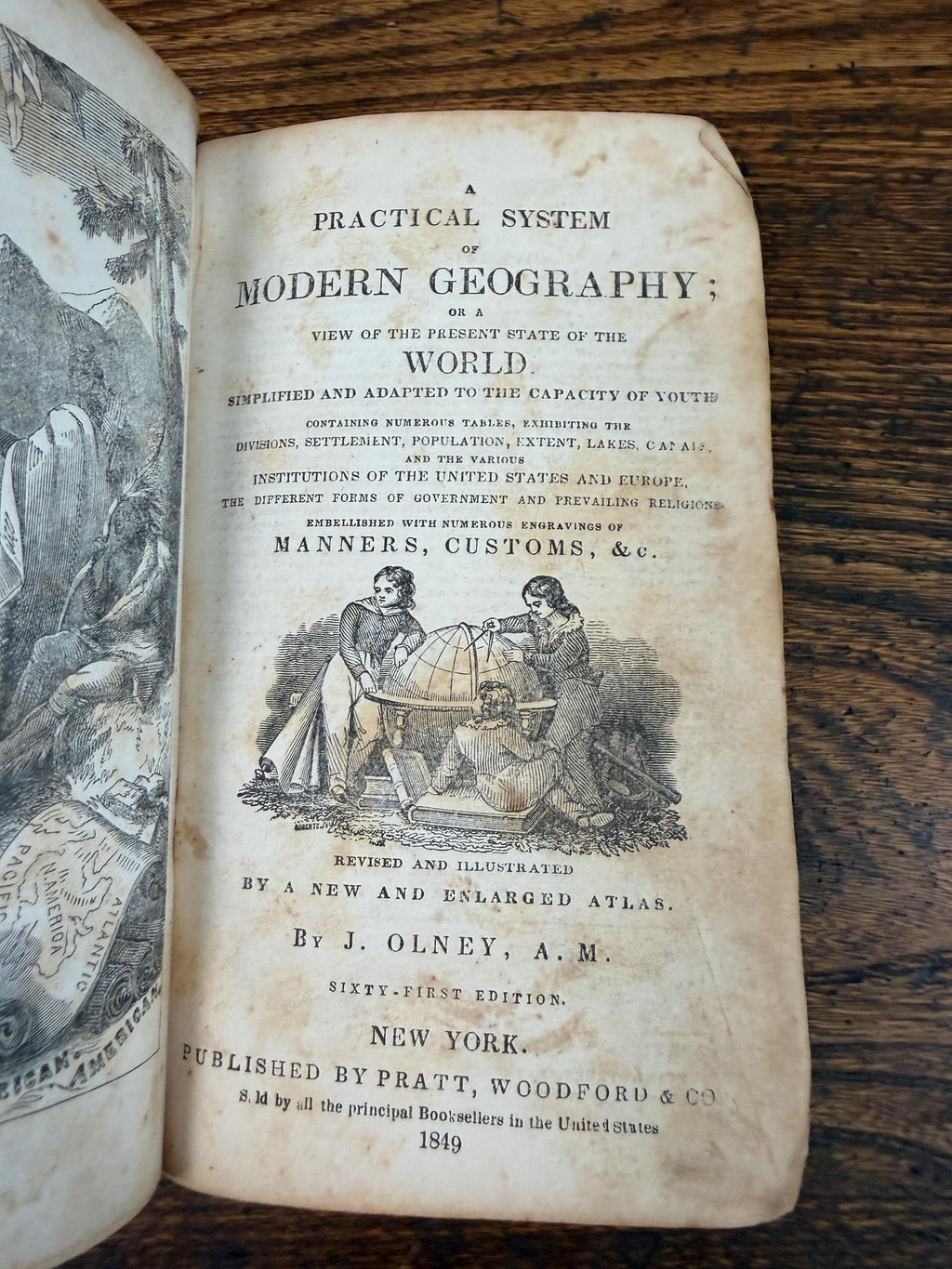 Practical System of Modern Geography by J. Olney | Hardcover 1849