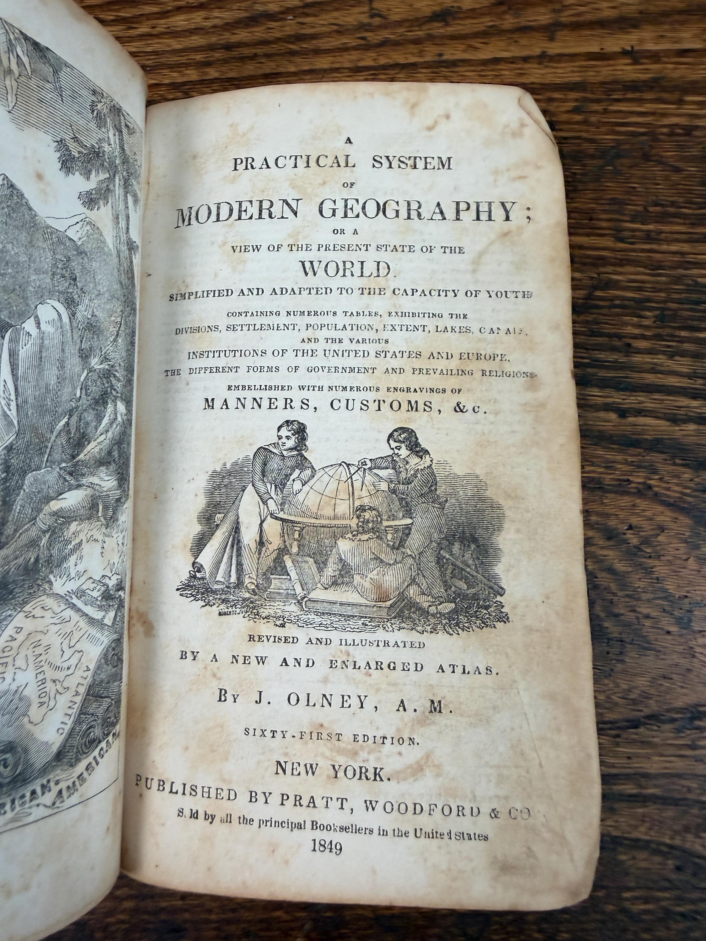 Practical System of Modern Geography by J. Olney | Hardcover 1849