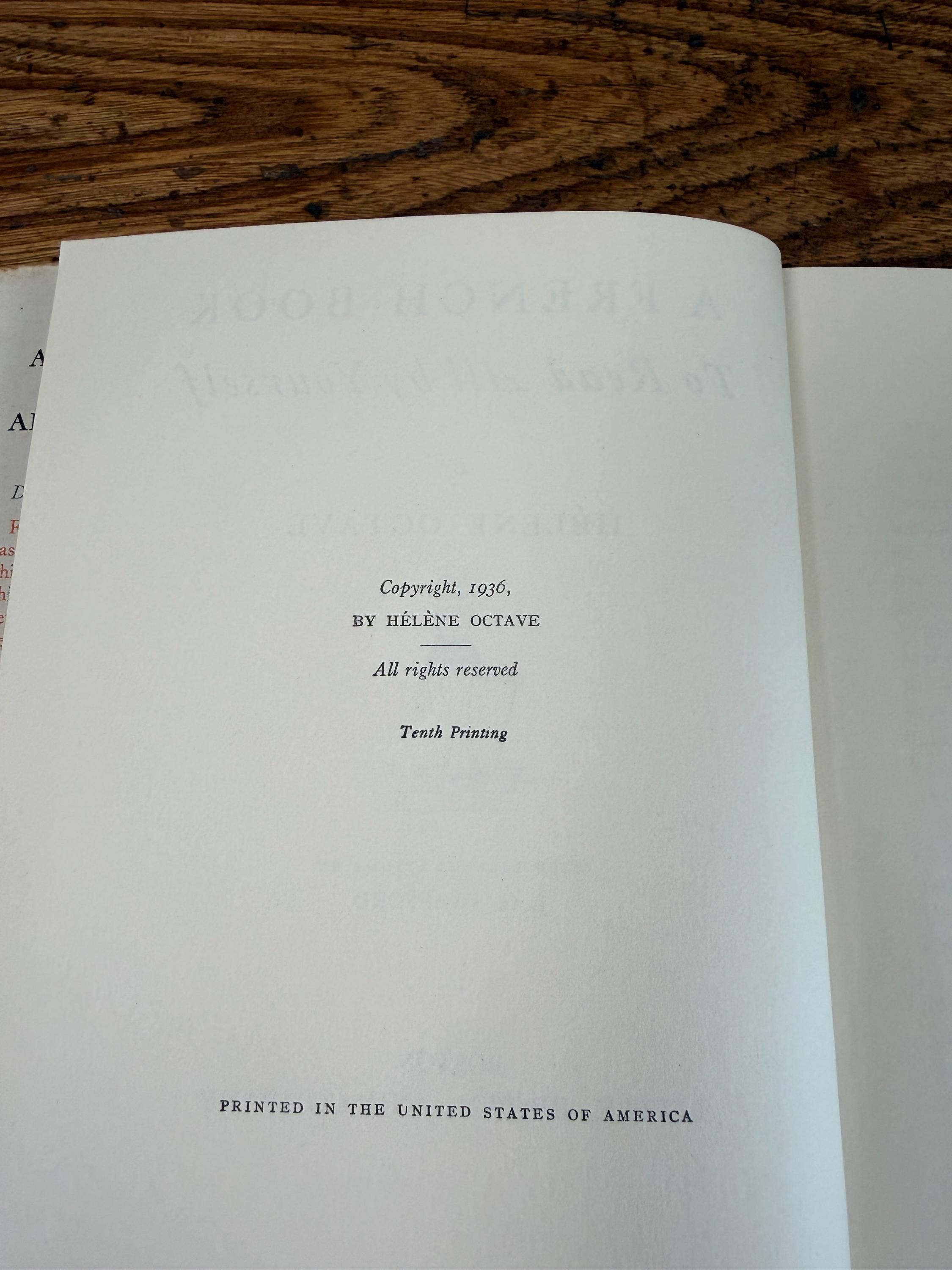 A French Book to Read All By Yourself by Hélène Octave | Hardcover 1936