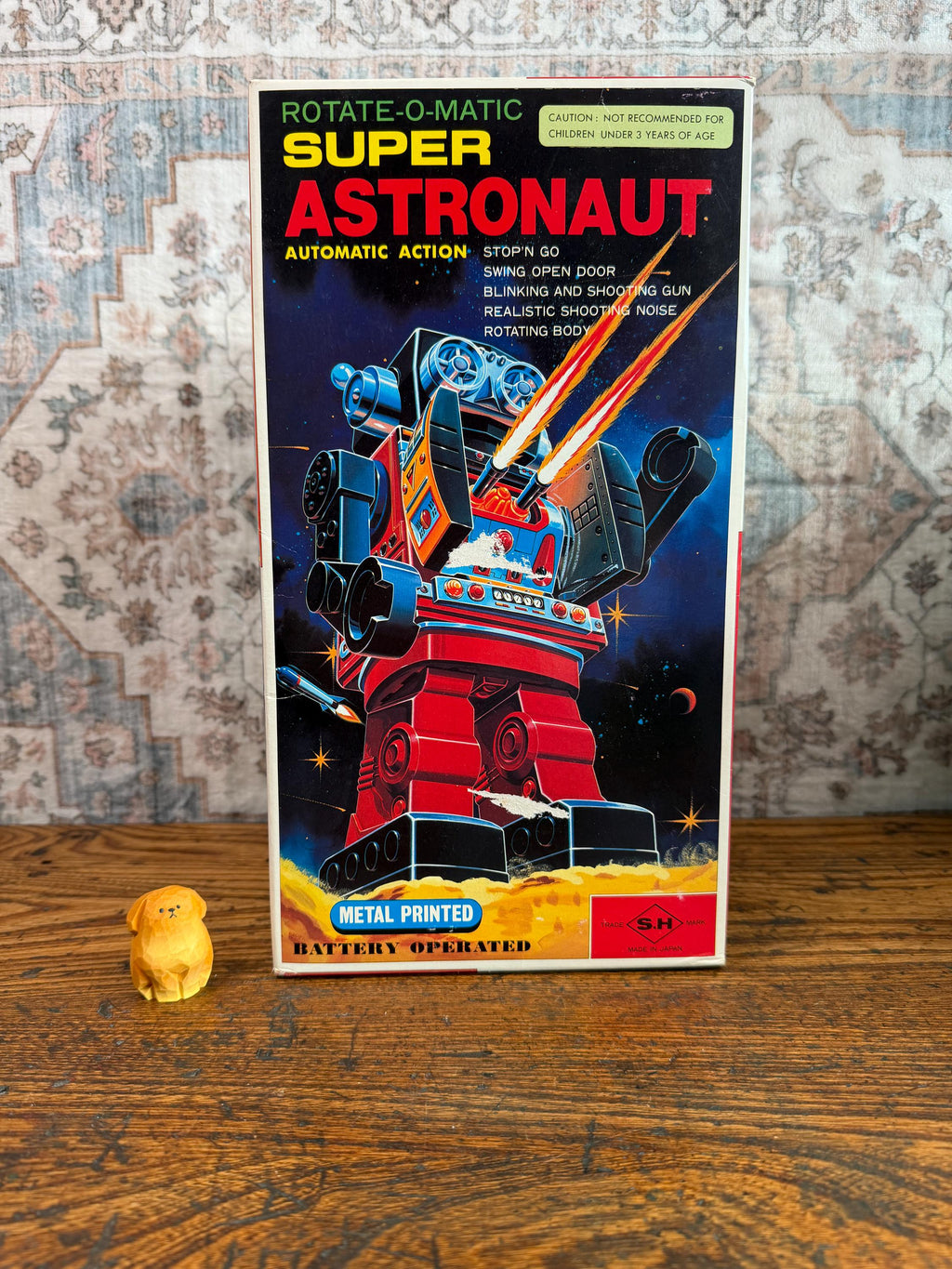 Vintage SH Rotate-O-Matic Super Astronaut Robot w/ Original Box | Made in Japan Working