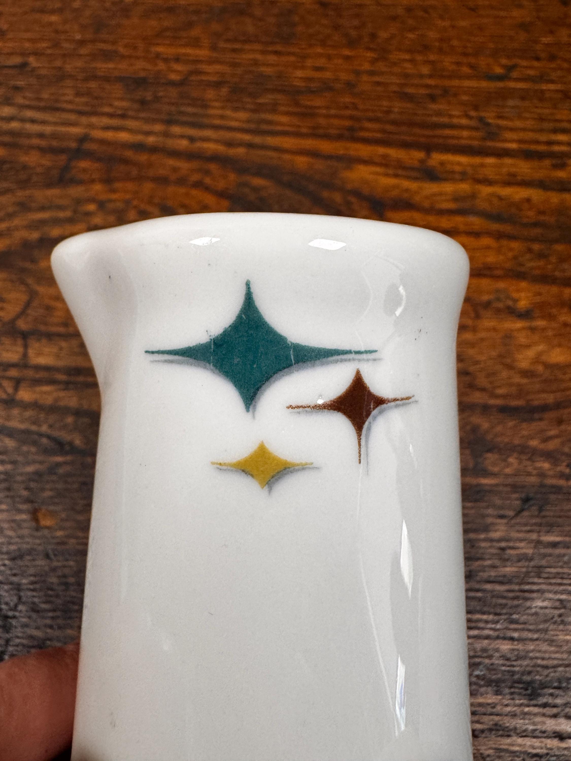 Mid-Century Modern Atomic Starburst Creamer | Milk Glass USA