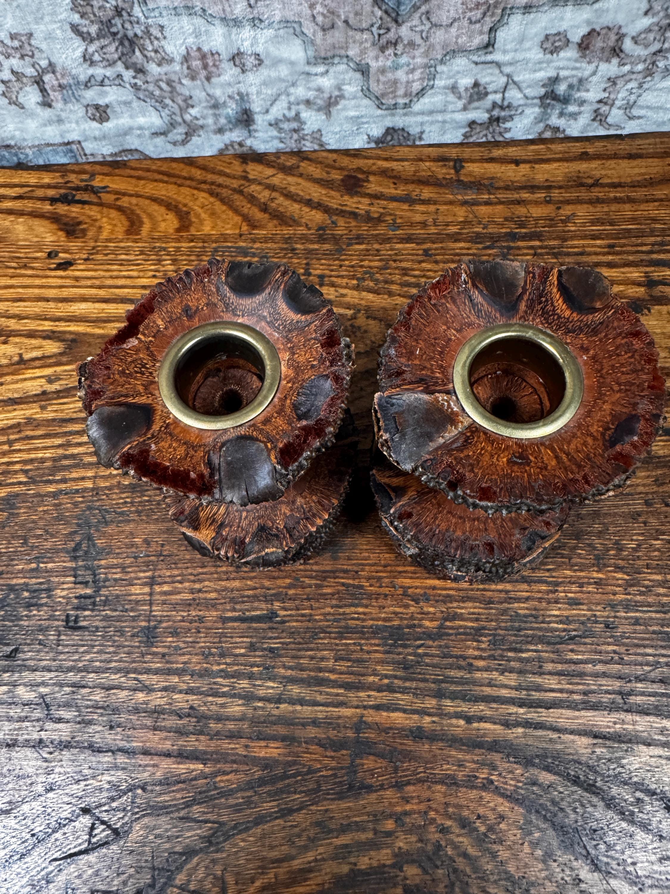 Western Australian Banksia Nut Candlestick Holders by Terry Wilson | Handmade Pair