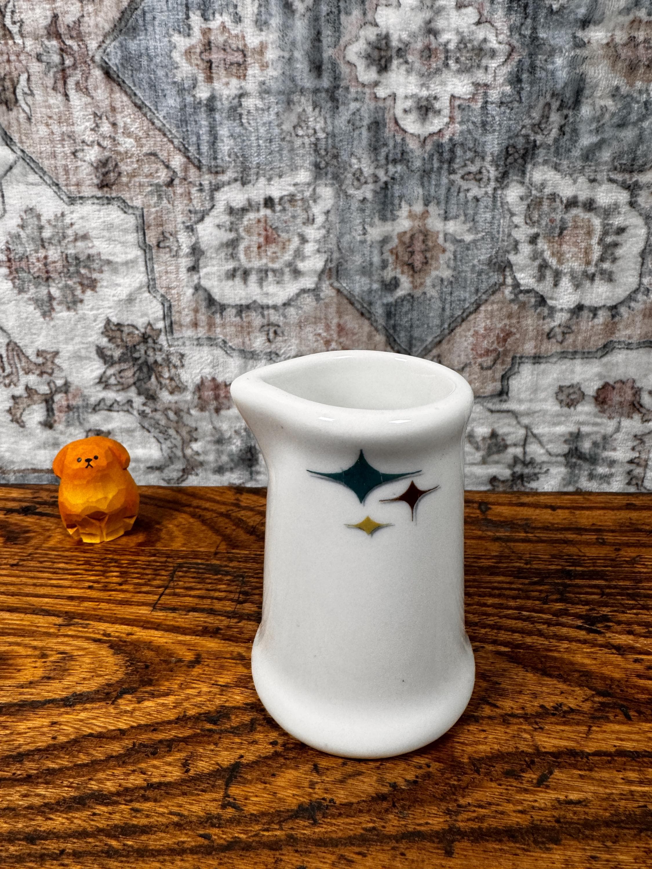 Mid-Century Modern Atomic Starburst Creamer | Milk Glass USA
