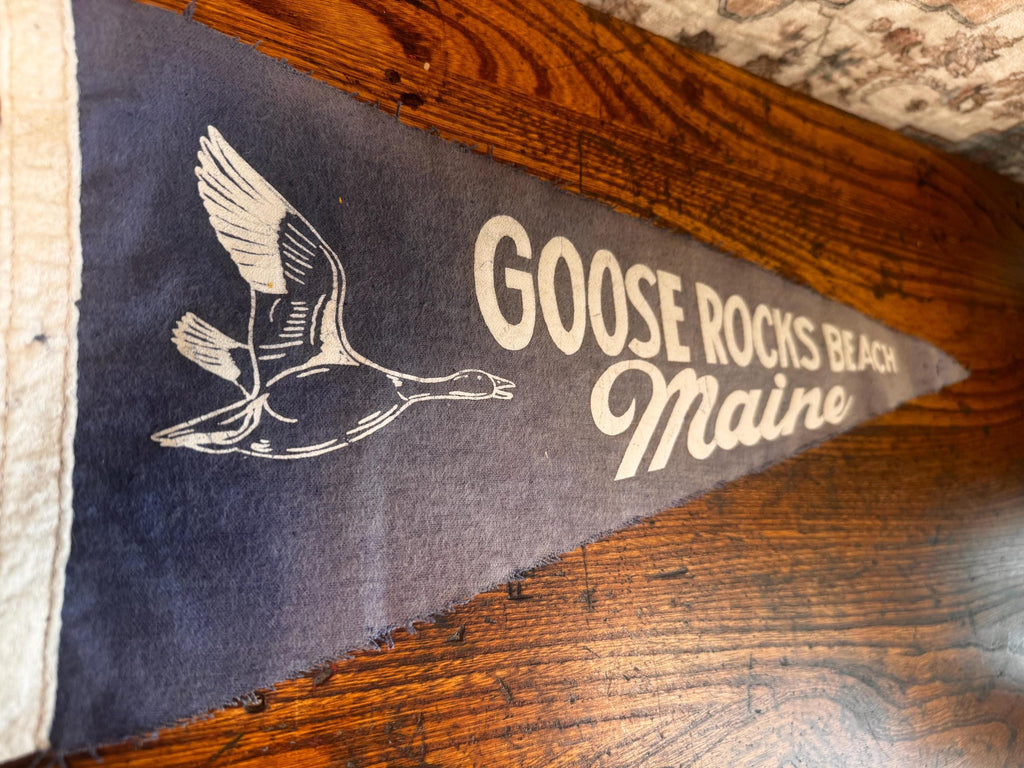 Vintage Goose Rocks Beach Felt Pennant