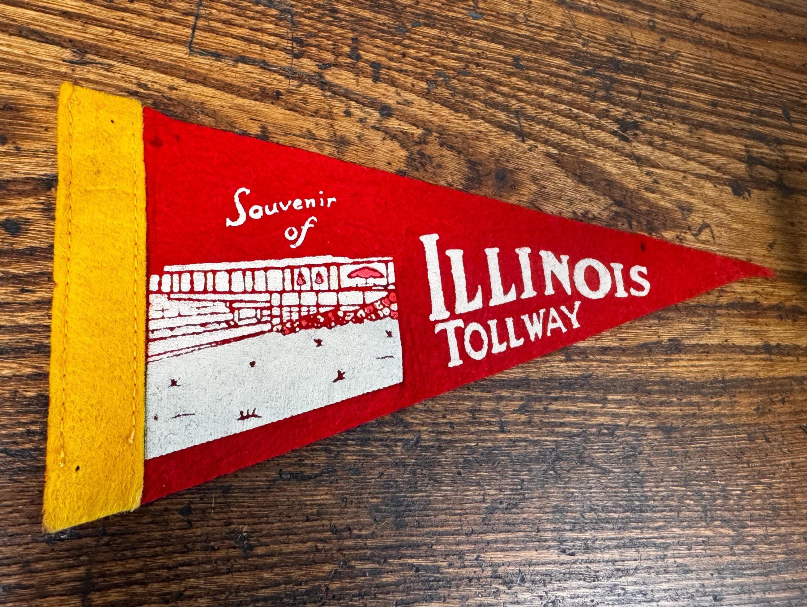 Vintage Illinois Tollway Felt Pennant