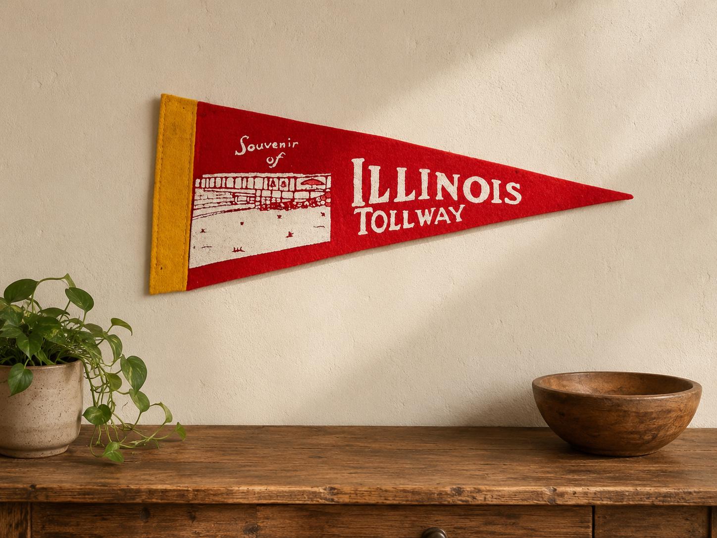 Vintage Illinois Tollway Felt Pennant